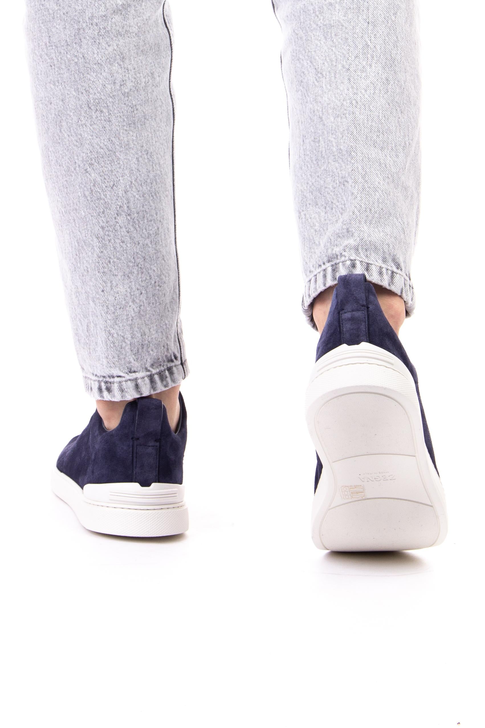 Zegna Sneakers Triple Stitch in camoscio LHSOY A4667X NEW3 RTZ