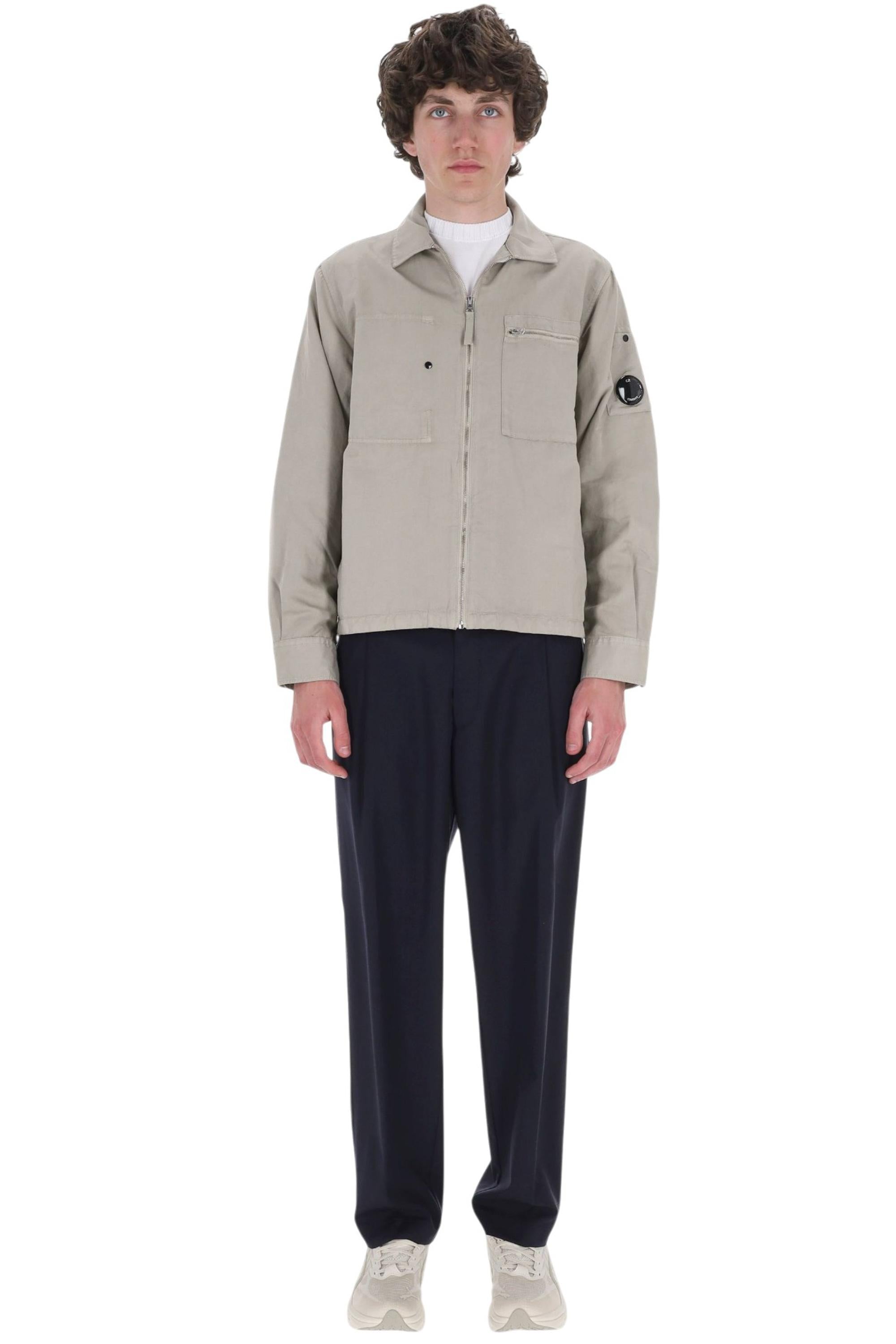 CP Company Overshirt con zip in cotone-lino 20CMOS226A 110626G/2 904