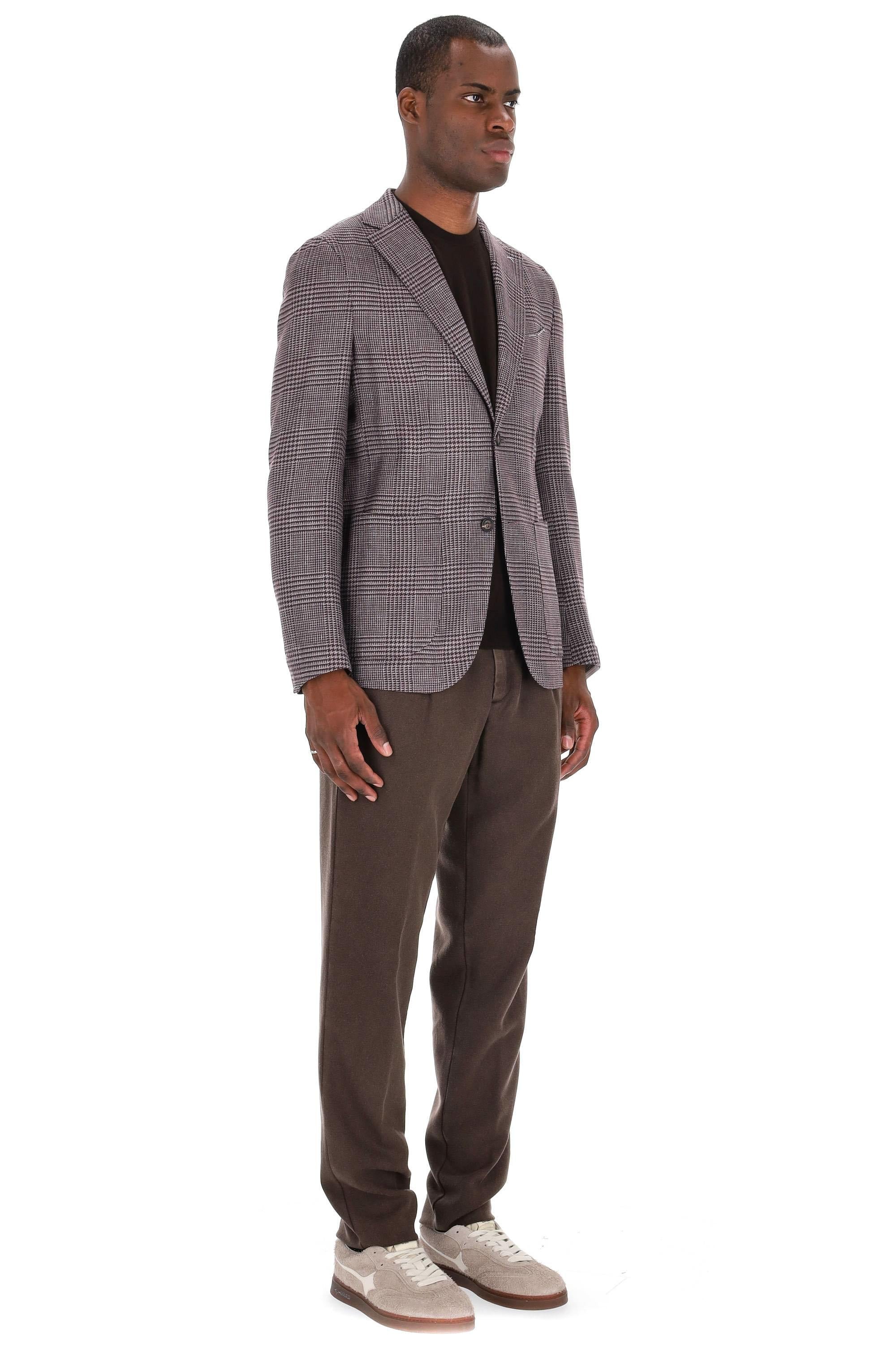 Eleventy Giacca principe di galles in lana-lino-seta L75GIAC12 TES0L099 81