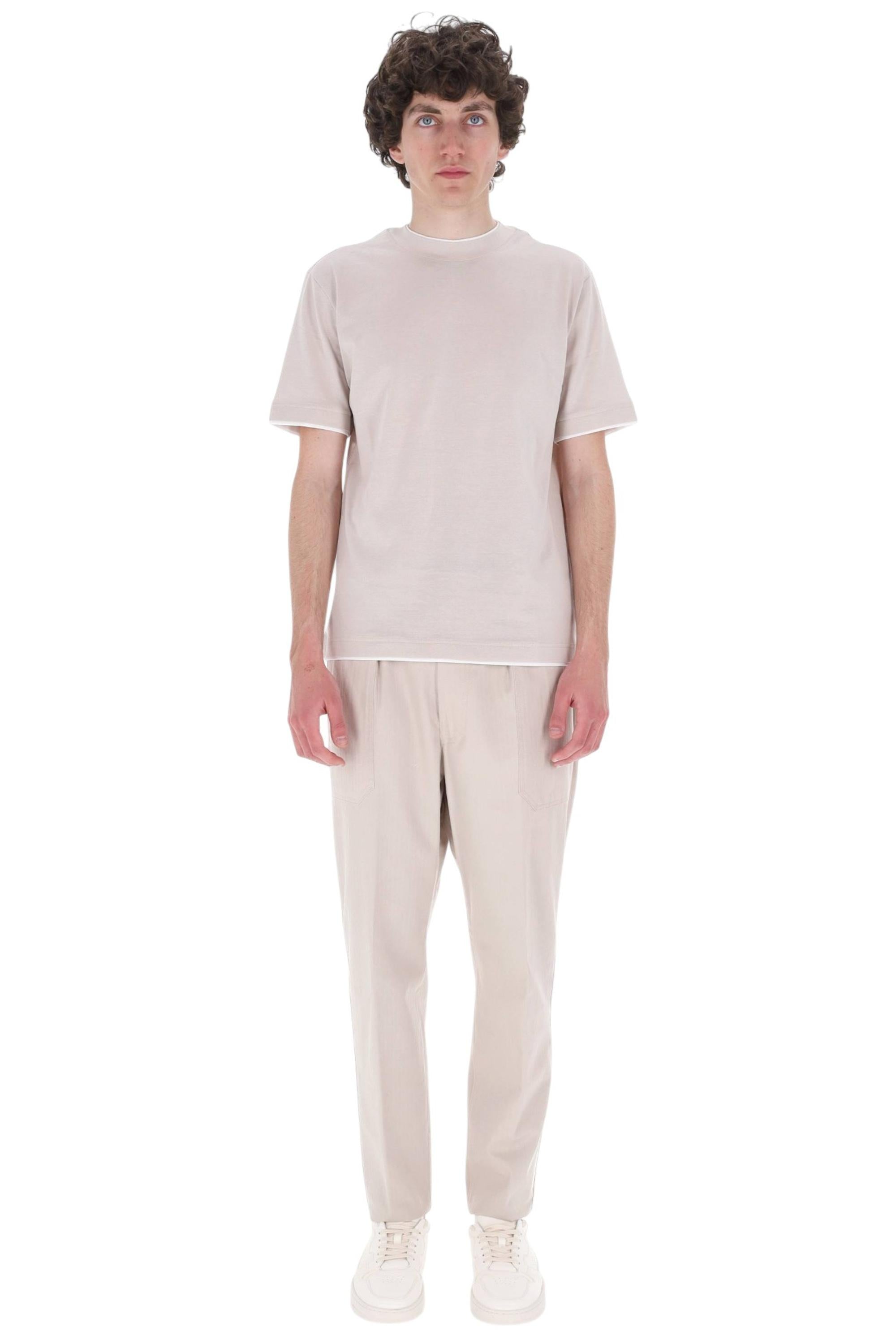 Eleventy T-shirt in cotone con doppi profili M75TSHM04 TES0M237 03-01