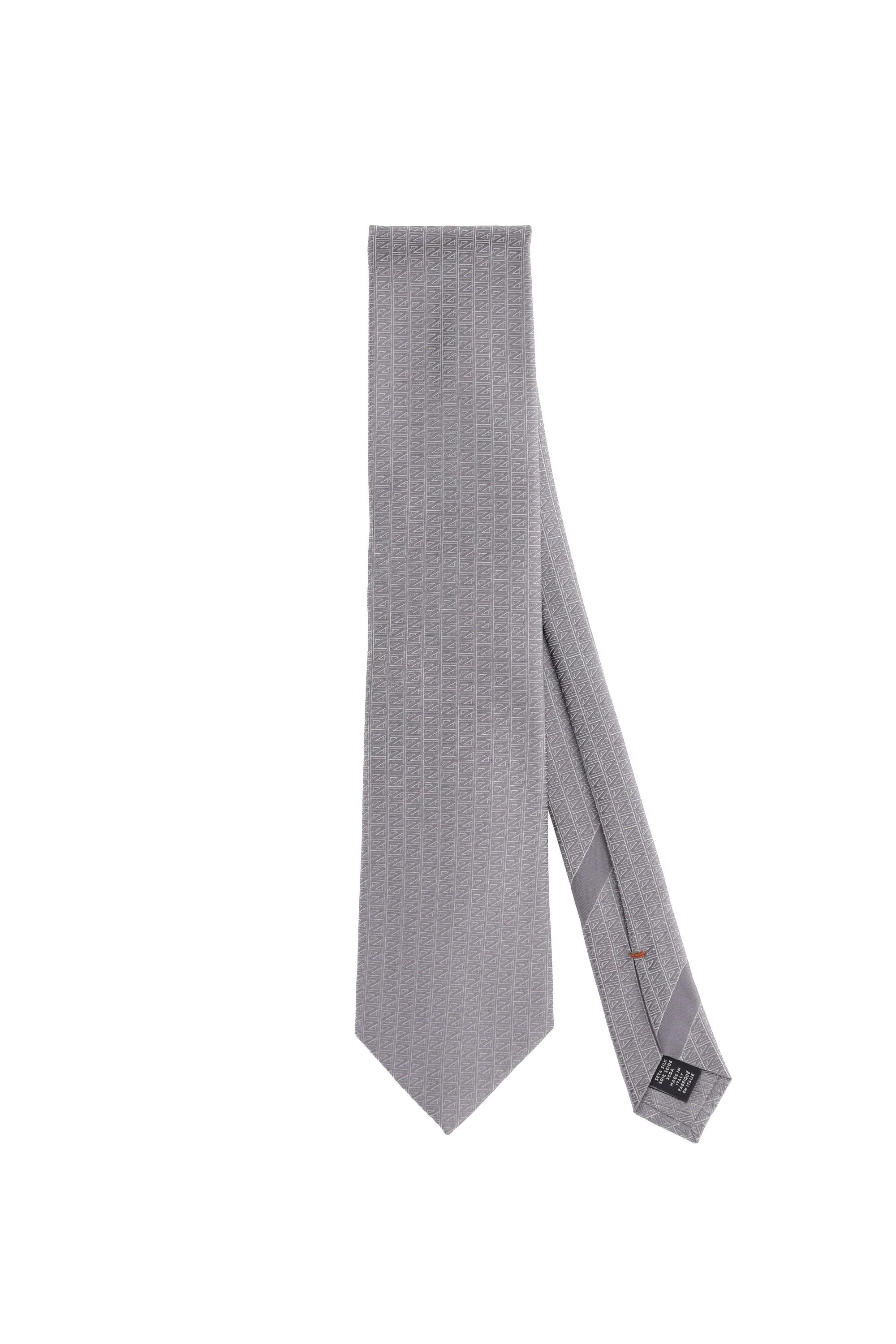 Zegna Cravatta monogram in pura seta Z9E10TA9 1PS GR2