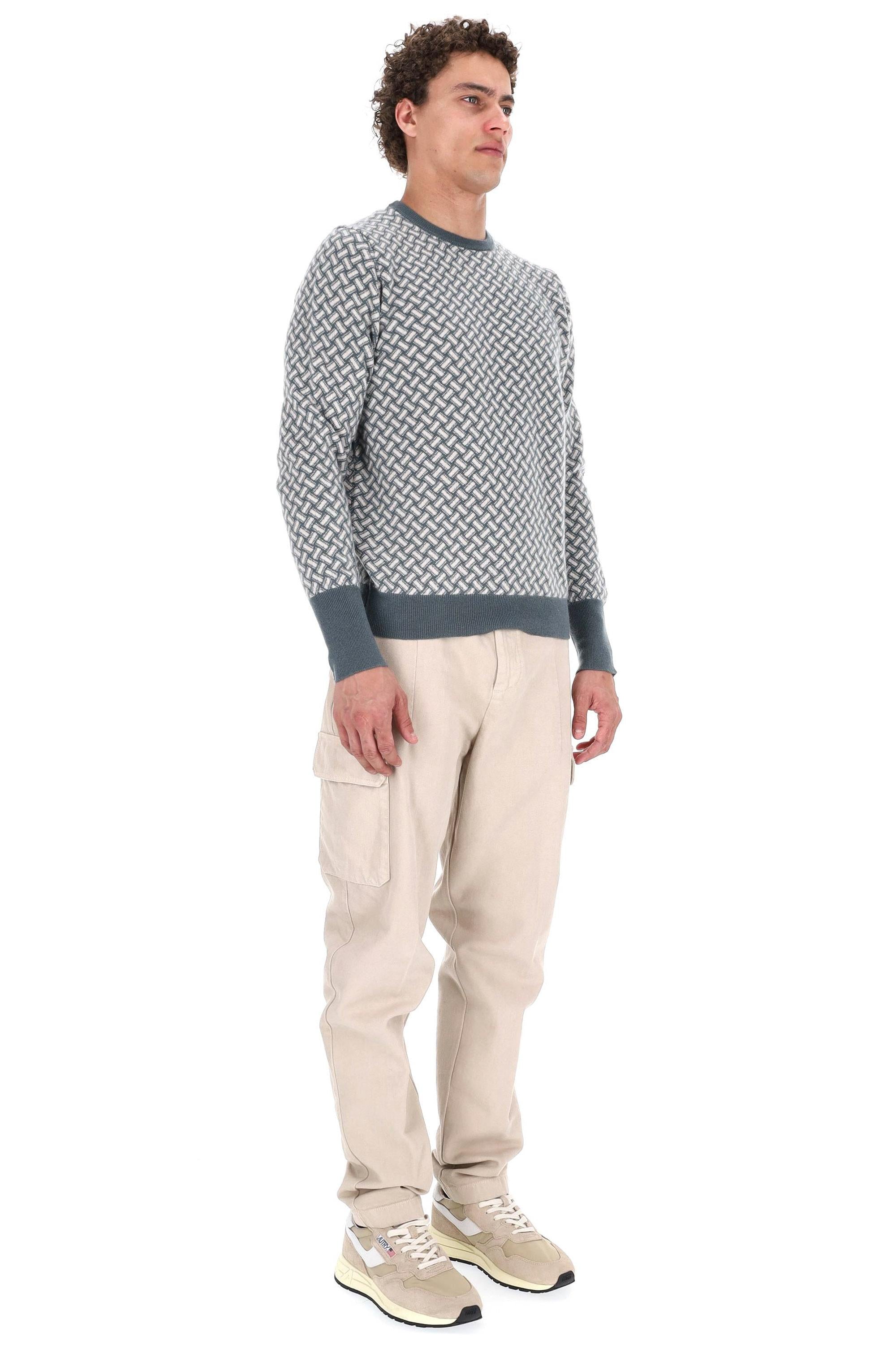 Drumohr Maglia girocollo in puro cashmere biscottino D2K103-3 RB49