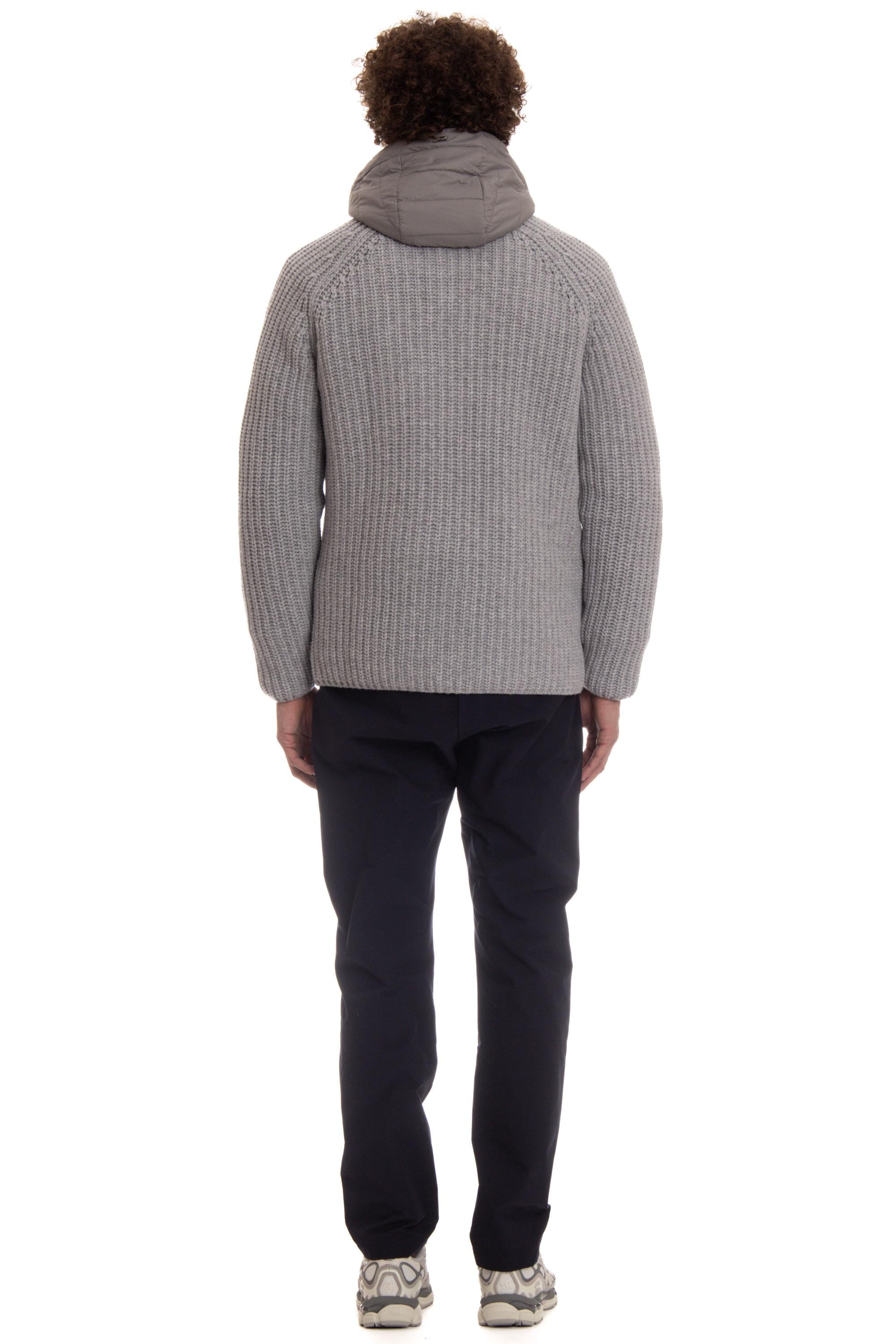 Giubbotto in lana punto pannocchia con doppio colletto removibile MC000150U 70016 9404 Herno