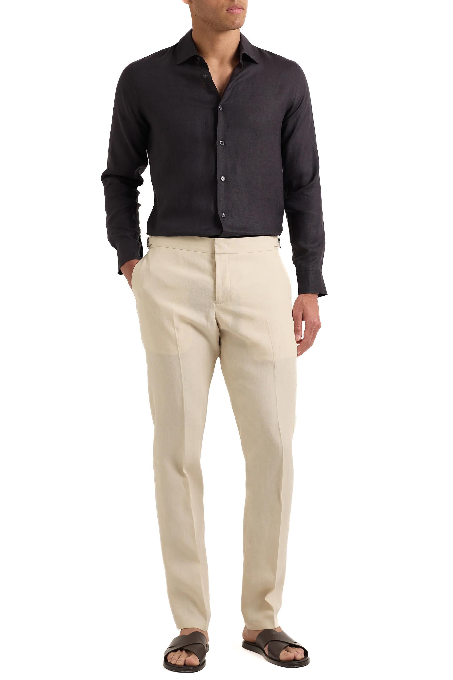 Orlebar Brown Pantalone in lino modello Griffon 280750 CHAI