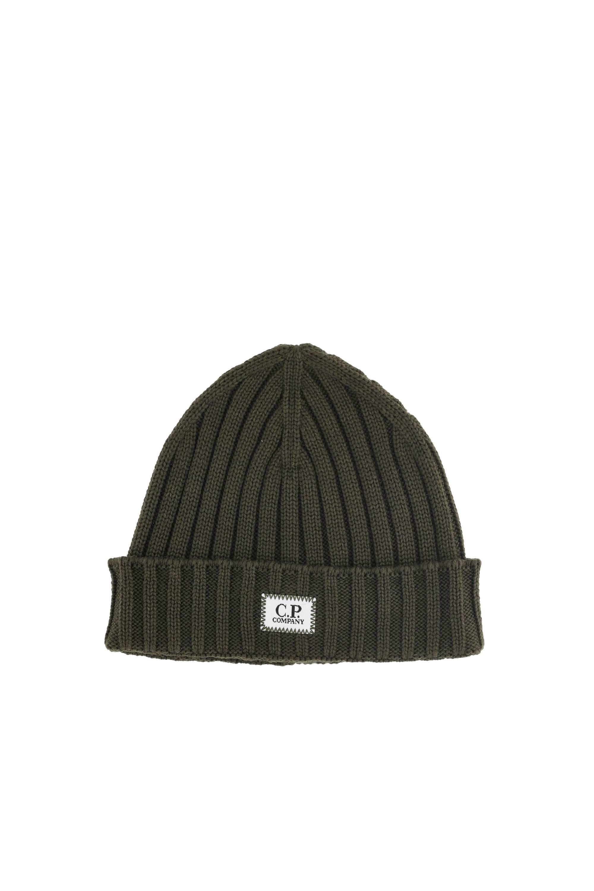 CP Company Cuffia a coste in lana con logo frontale MAC738A00-5509A/3 683