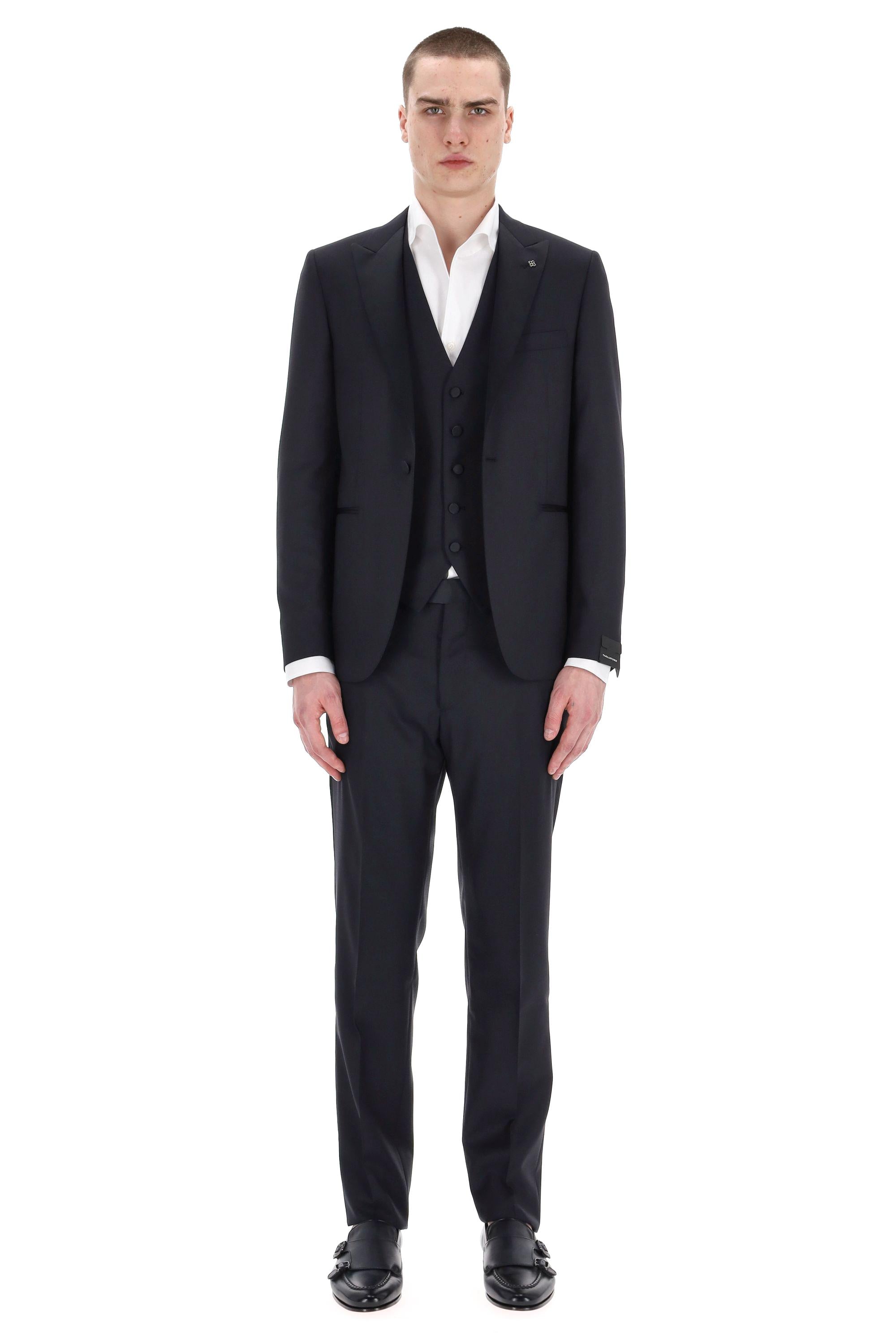 Abito smoking con gilet in lana-seta linea Bruce EFBR15A01-550017 B5080 Tagliatore