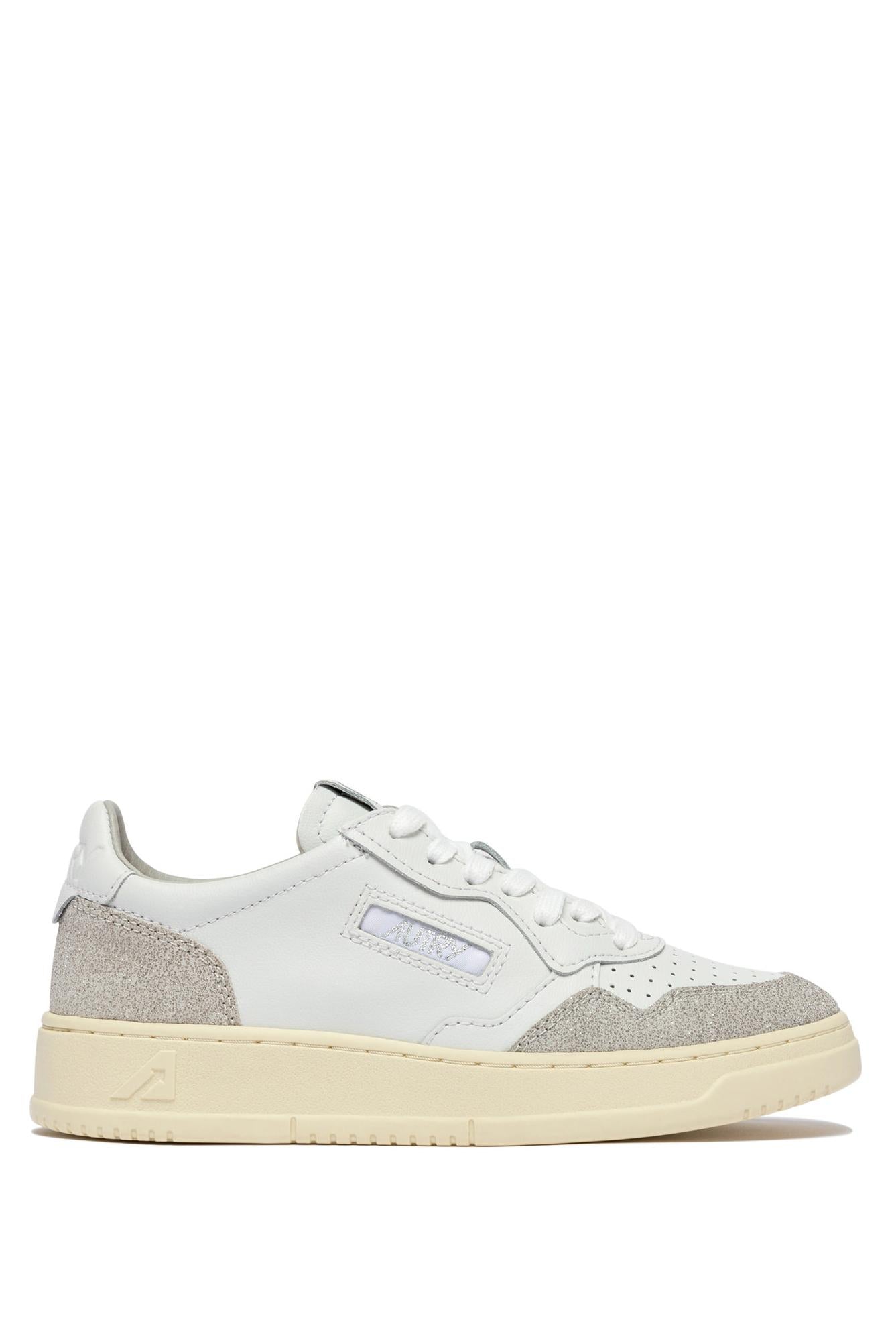 Autry Sneaker donna Medalist in pelle e camoscio glitter AULW PK01 WHT/GREY