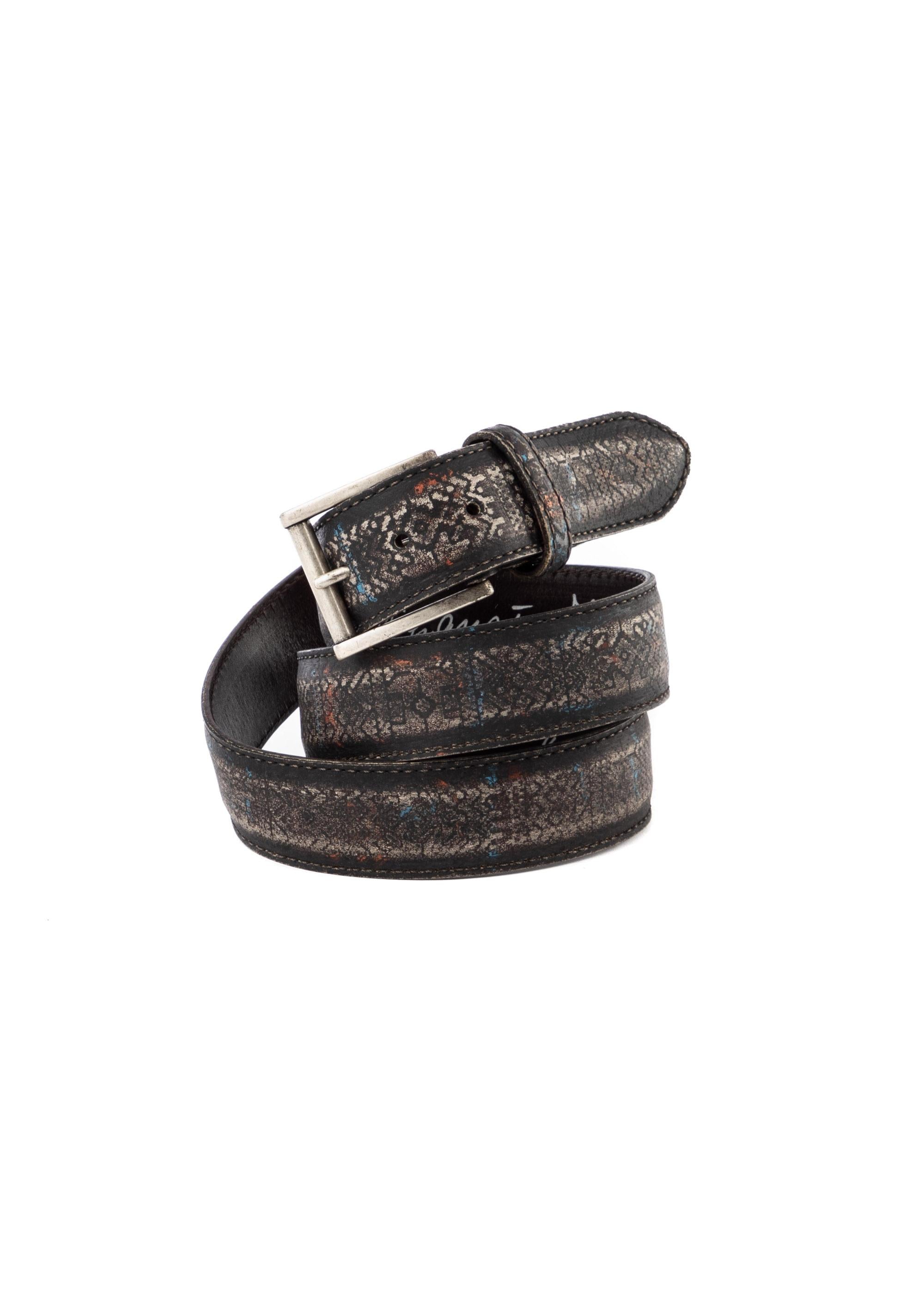 Artigianato Italiano Cintura artigianale in pelle toni scuri "Impressioni" IMPRESSIONI DARK MLTCLR