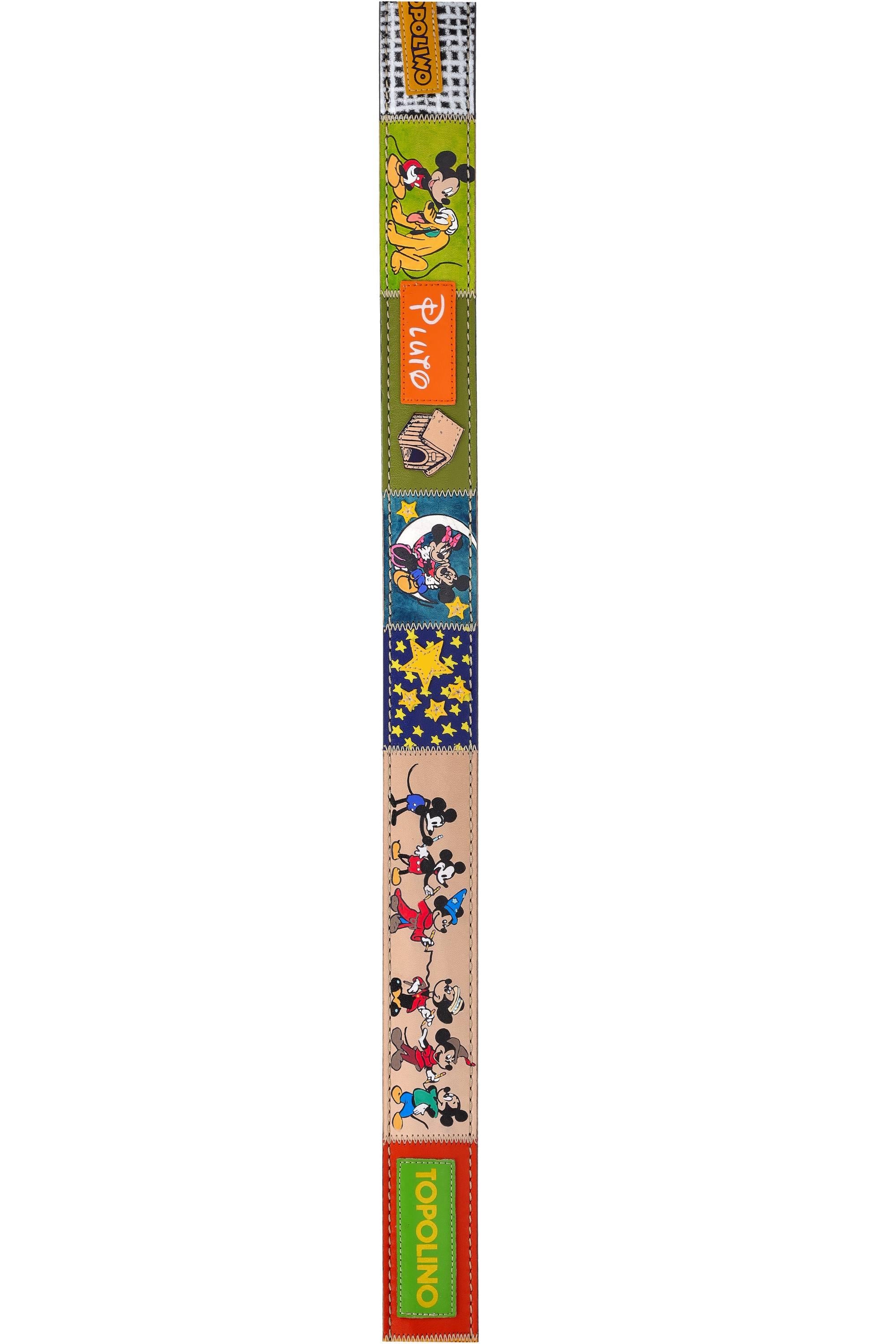 Artigianato Italiano Cintura artigianale in pelle dipinta a mano "Topolino 2" TOPOLINO 2 MLTCLR