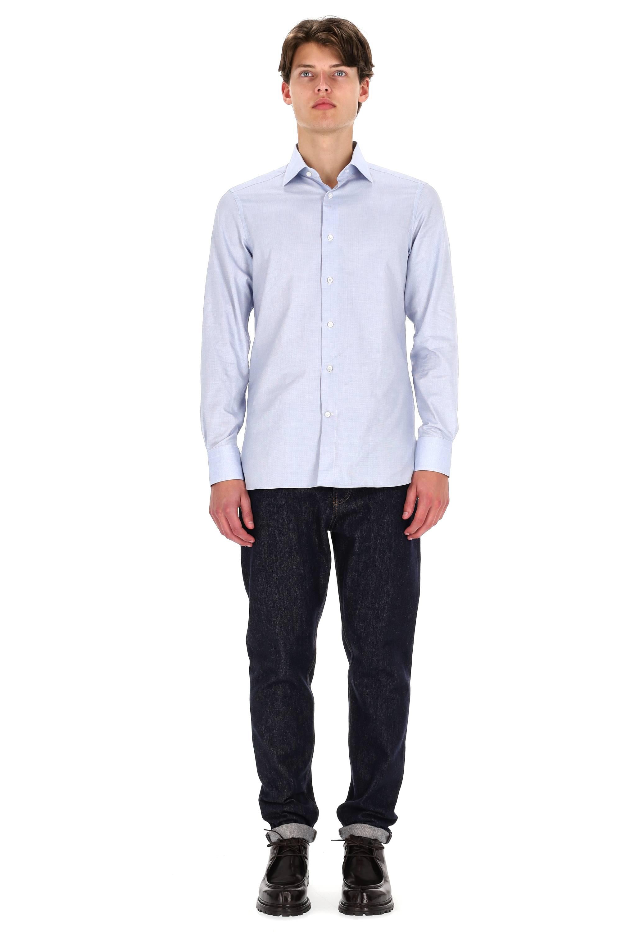 Zegna Camicia micro disegno in cotone Trofeo 201622A2-9MS0JI 432