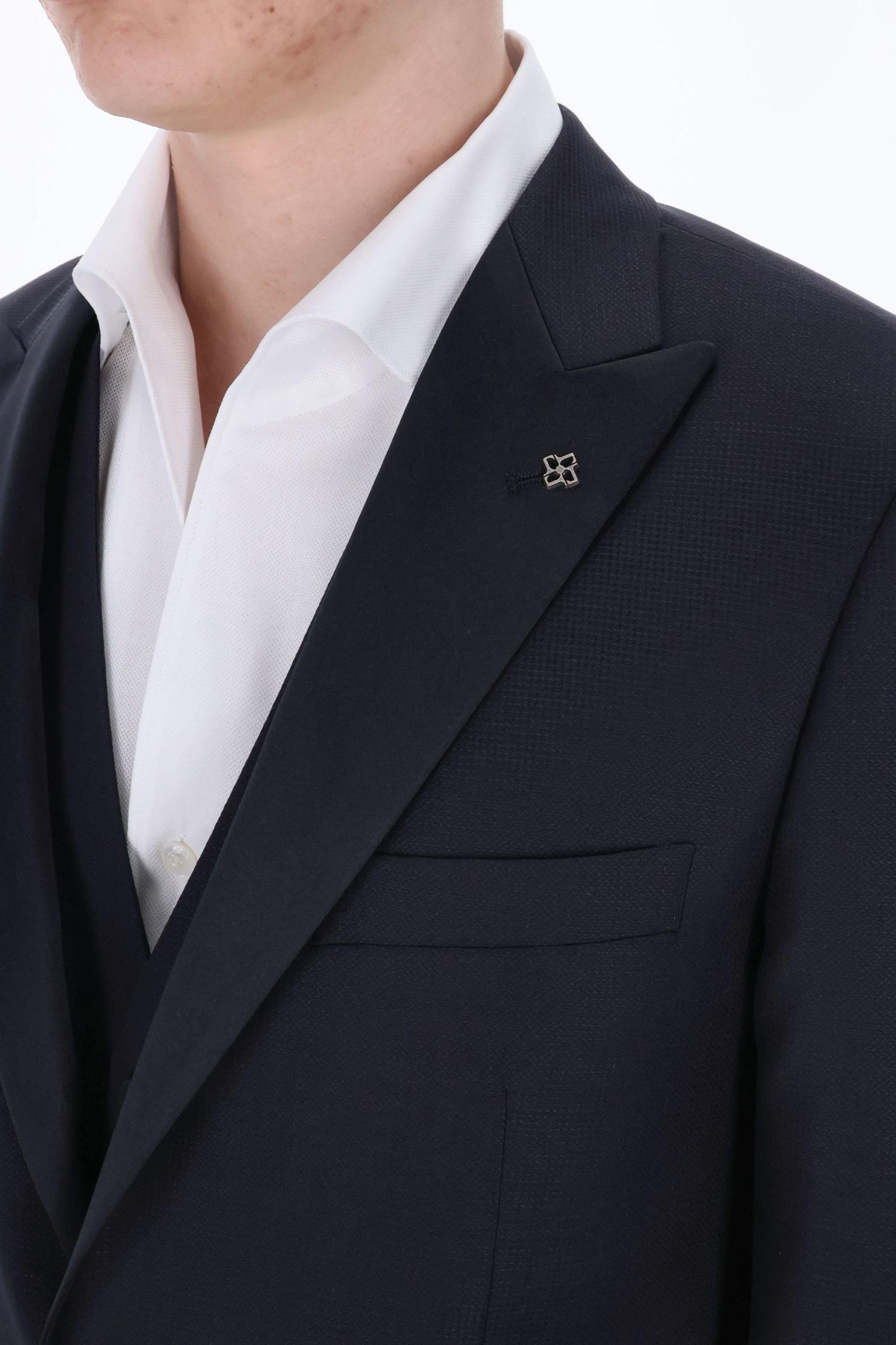 Abito smoking con gilet in lana-seta linea Bruce EFBR15A01-550017 B5080 Tagliatore