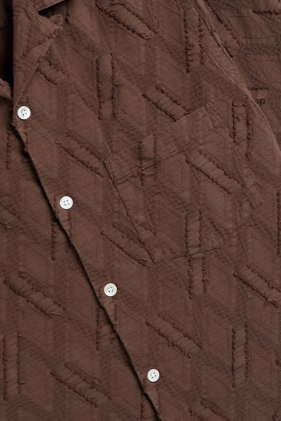Portuguese Flannel Camicia Ike in cotone collo bowling 058 MLTC