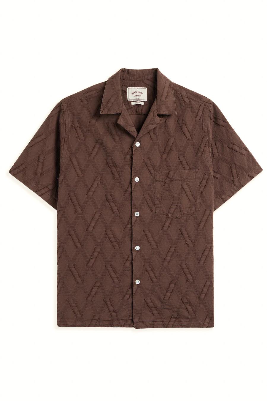 Portuguese Flannel Camicia Ike in cotone collo bowling 058 MLTC