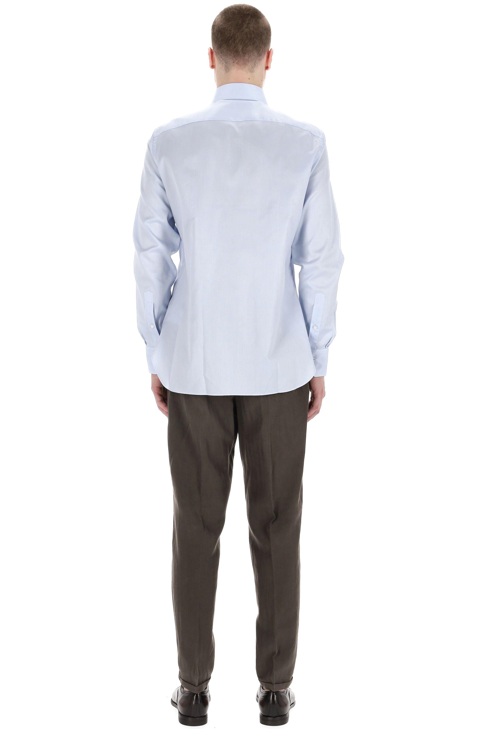 Zegna Camicia tramata in cotone Trofeo 903902A9 9MS0BA AZZ