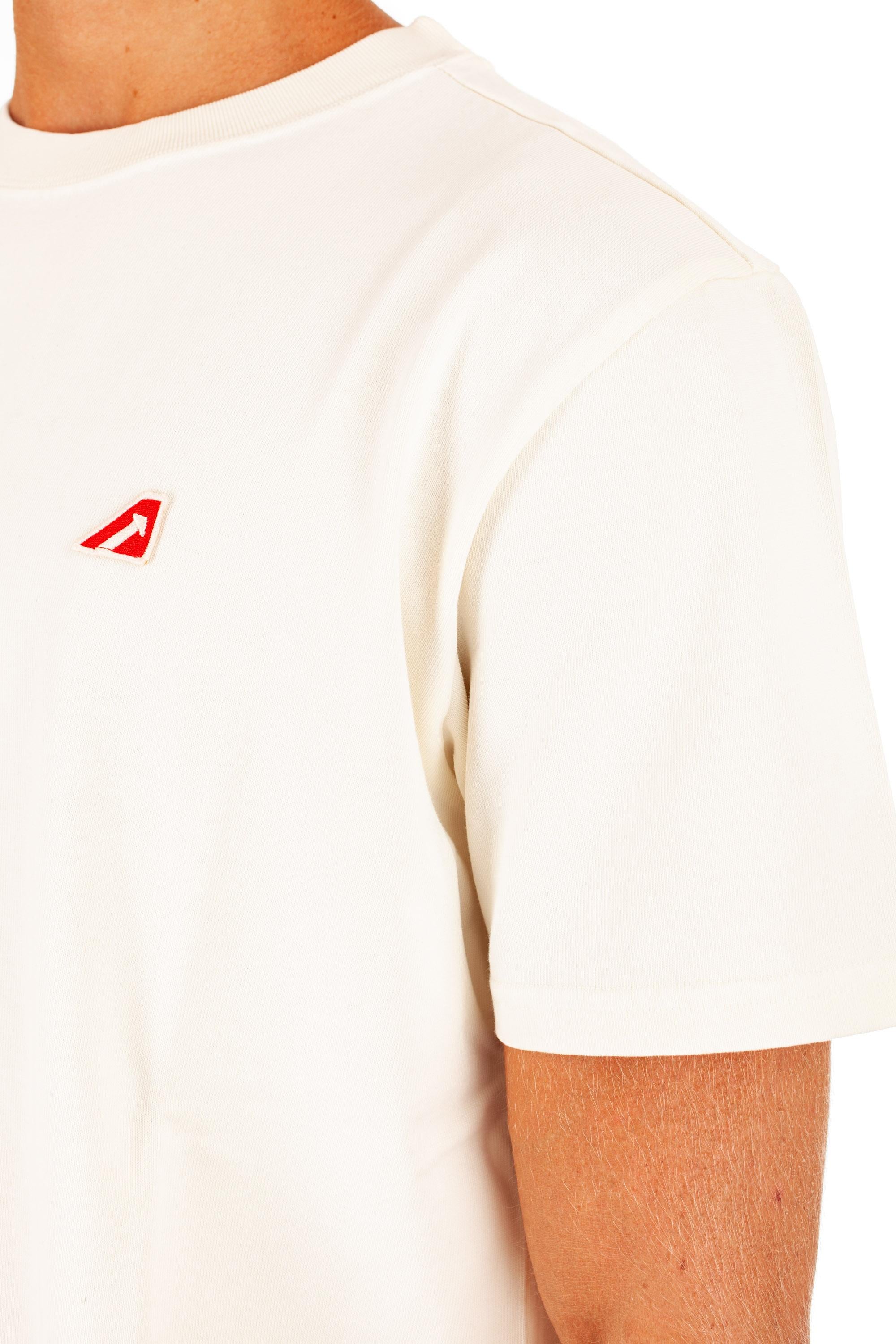 T-shirt in cotone raw con logo TSEM - 422X CREAM Autry