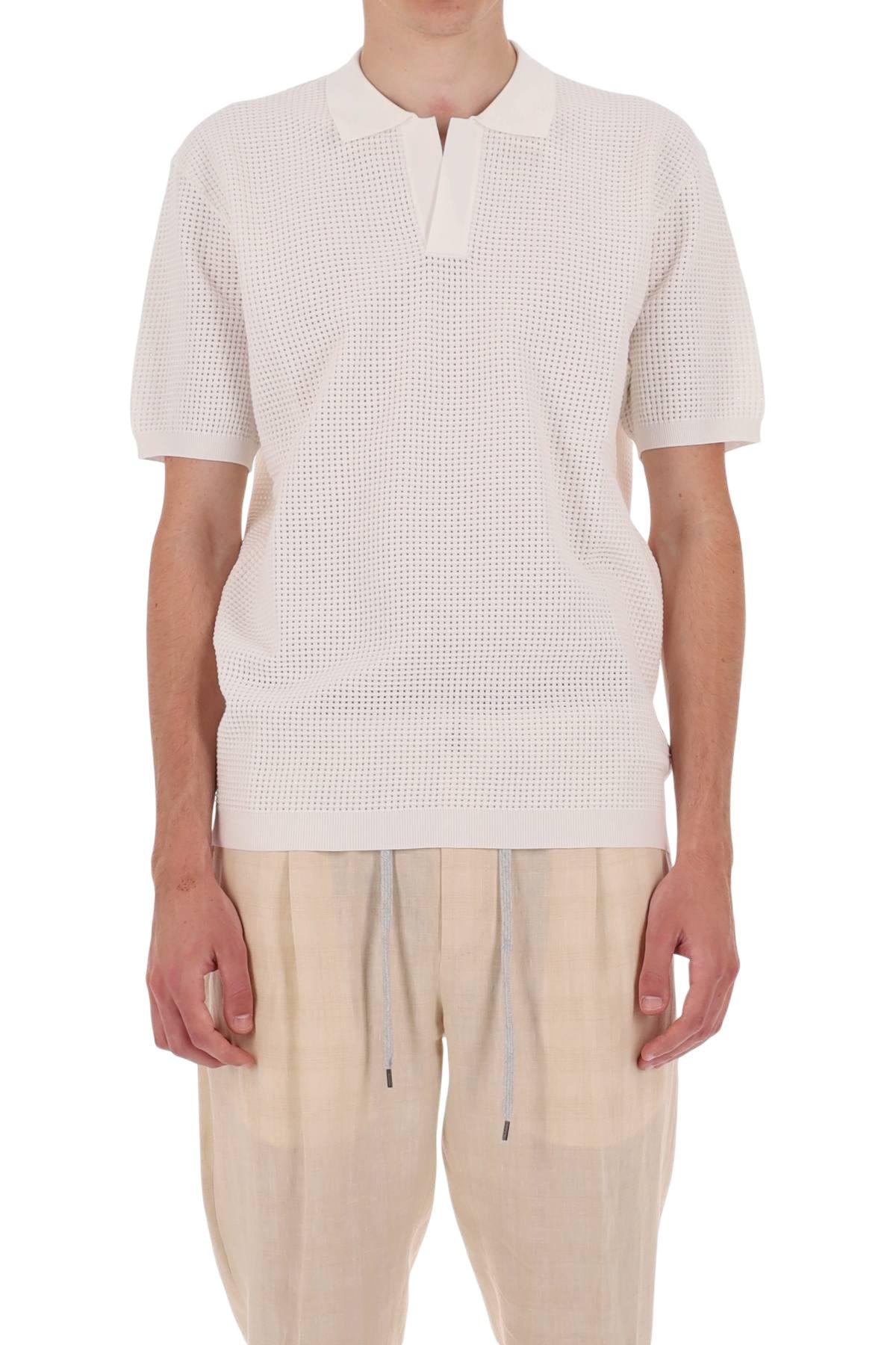 Orlebar Brown Polo tie stitch open collar mod. Roddy 277990 WHITE