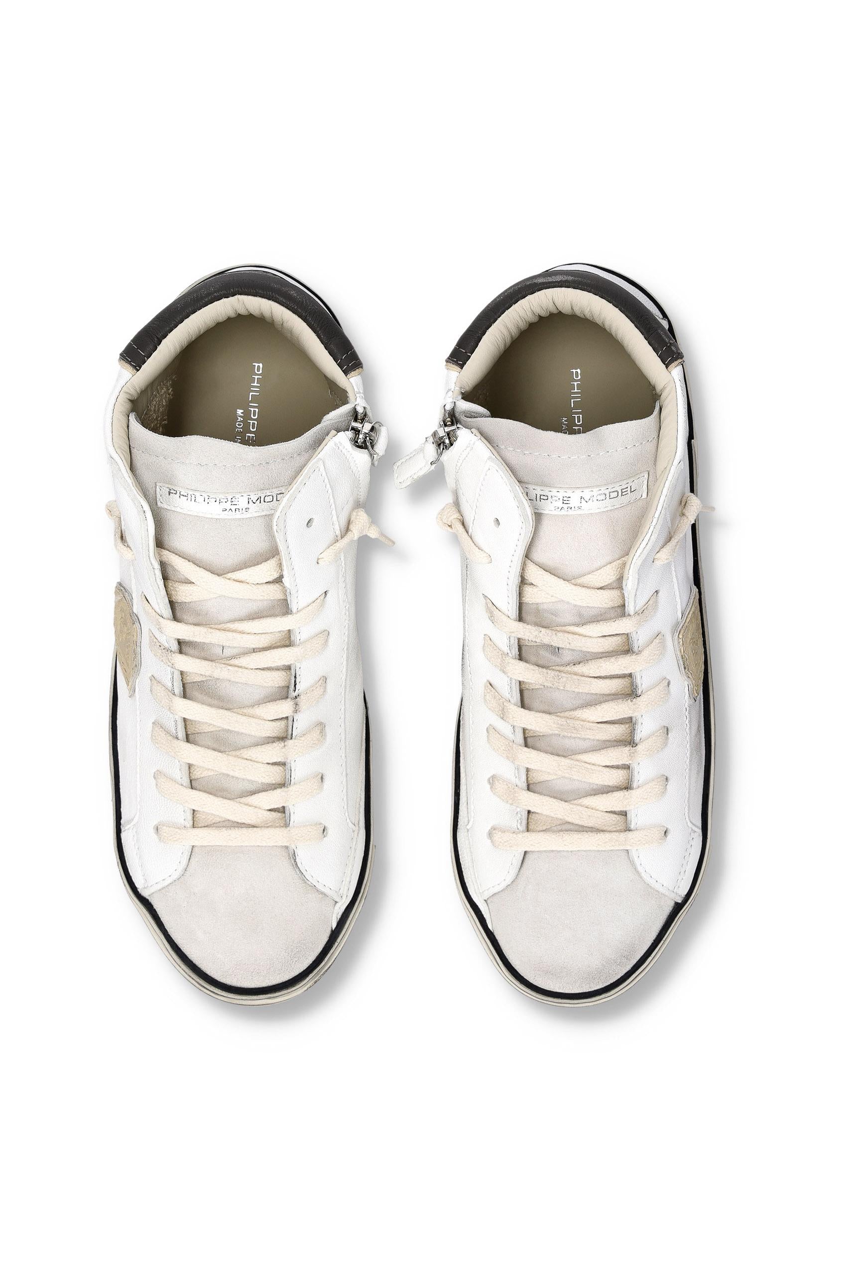 Sneaker mid in pelle e camoscio talloncino grigio PRHU PRSX/2 VVB2 Philippe Model