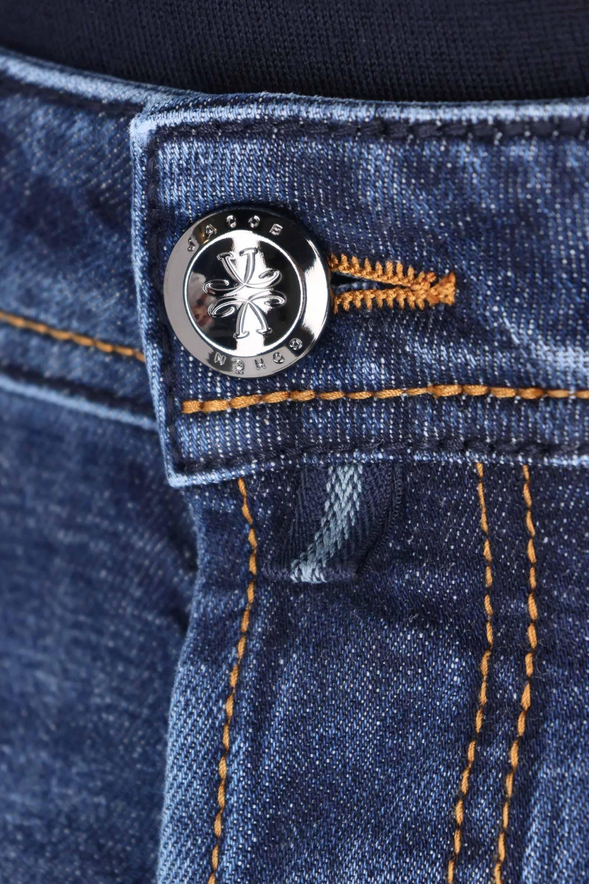 Jacob Cohen Jeans in cotone comfort etichetta in pelle saffiano Nick fit JUM_QE006-032-S3736 100D