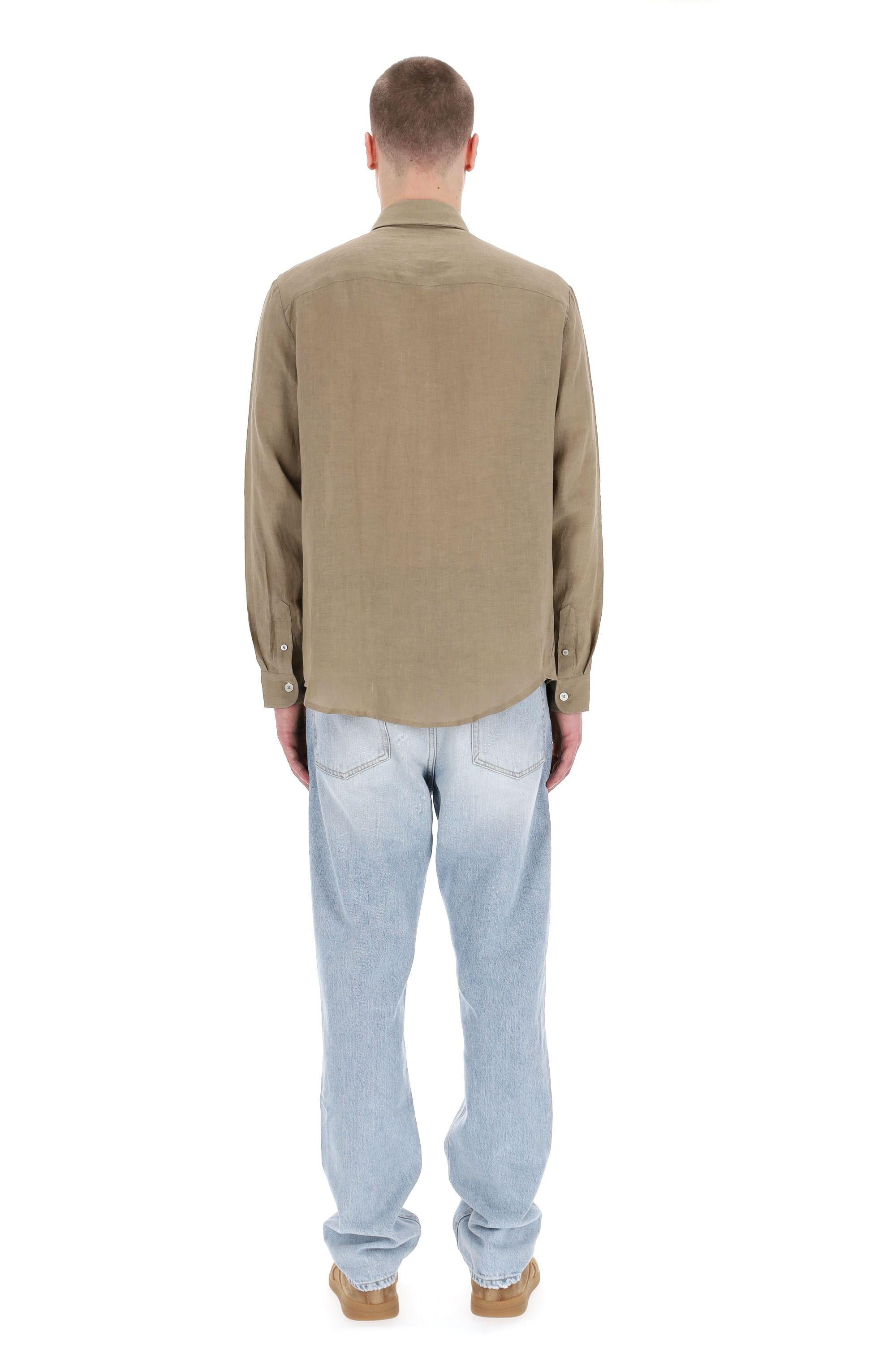 A.P.C. Camicia in lino modello Cassel LIAEK-H12545 BAC
