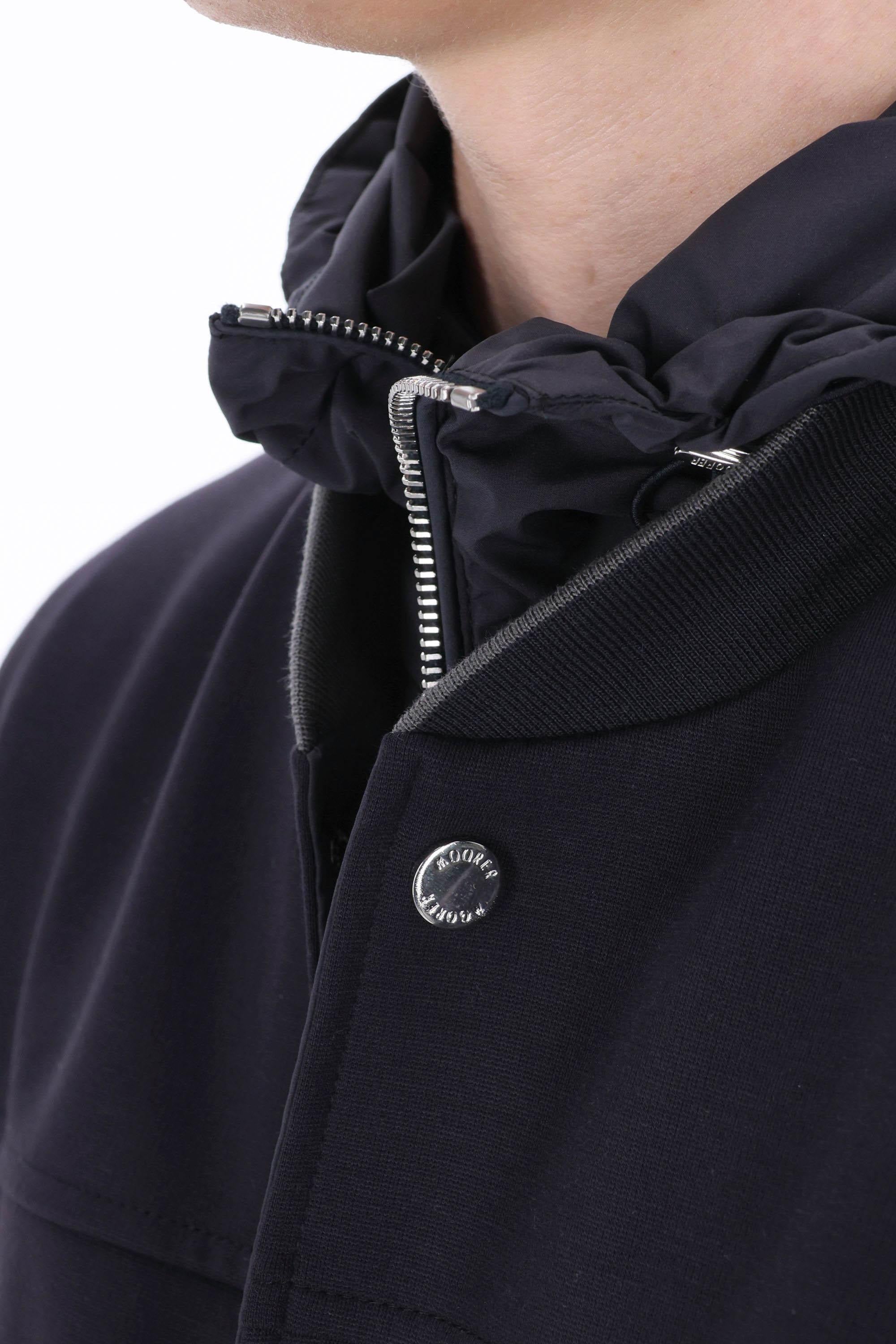 Bomber in jersey di cotone mod. Darren-Jk DARREN-JK DARK BLU Moorer