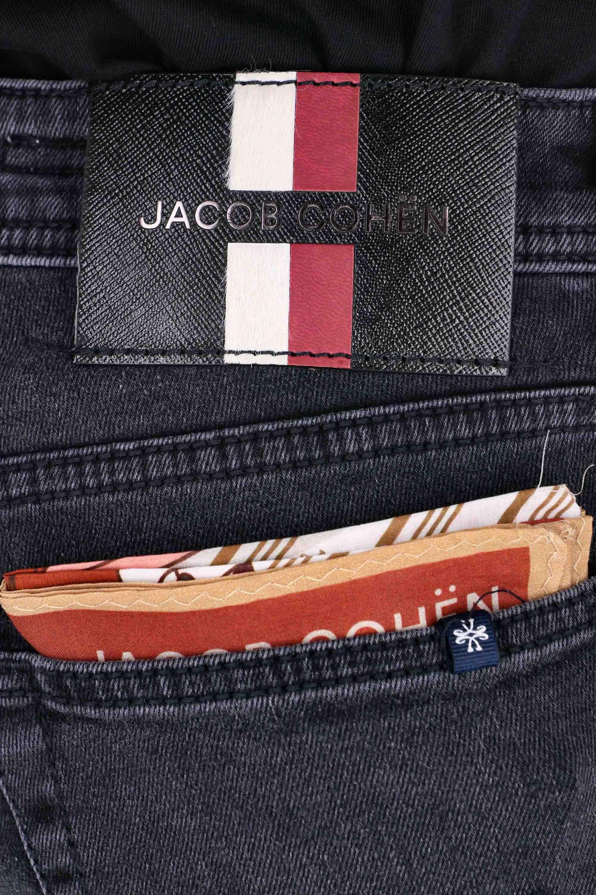 Jacob Cohen Jeans in cotone-modal stretch etichetta saffiano Nick fit JUM_QM006-030-P0023 600D