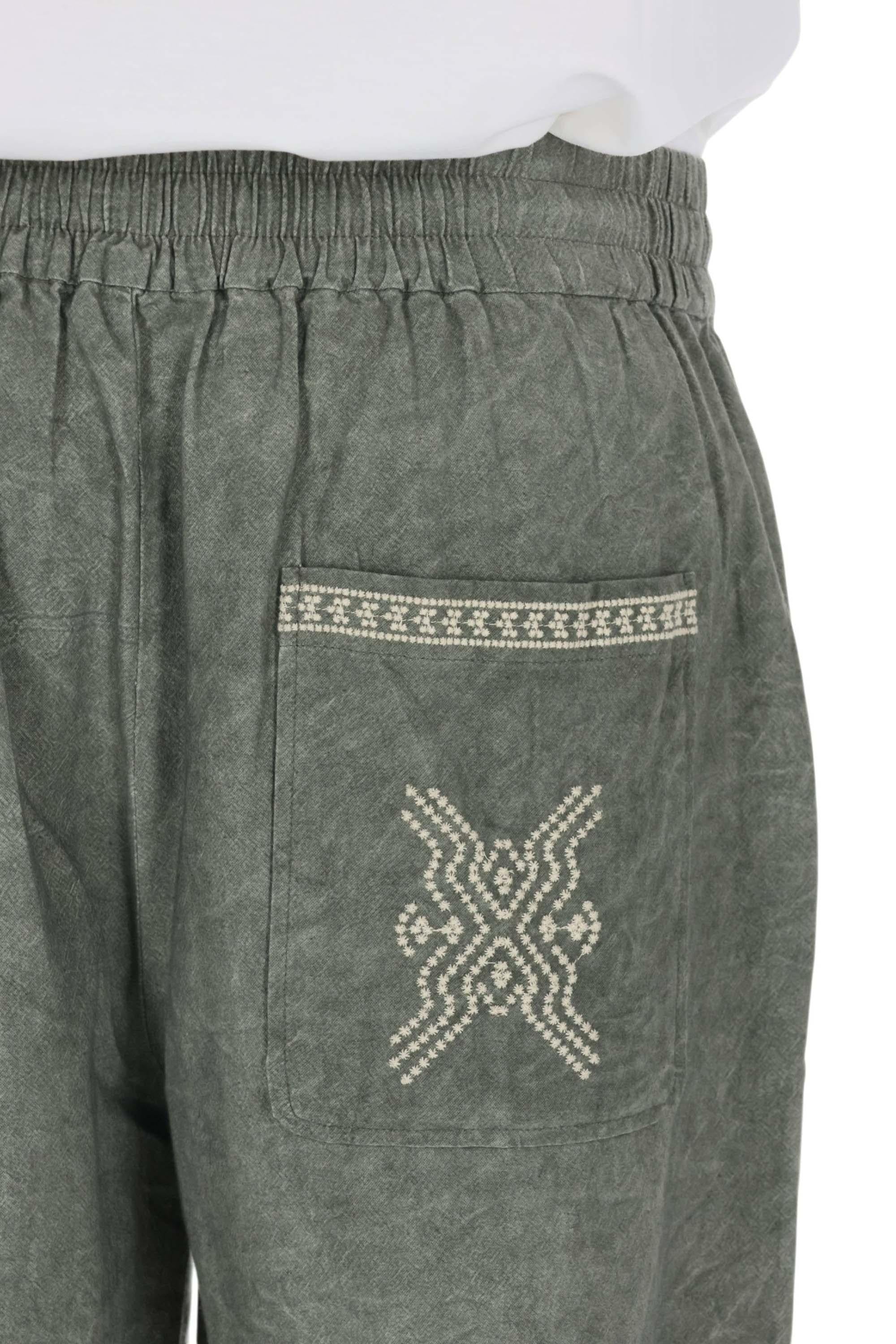 Isabel Marant Pantalone Zilan in garza di cotone con ricami SH0237HB-D1T11H 67LK