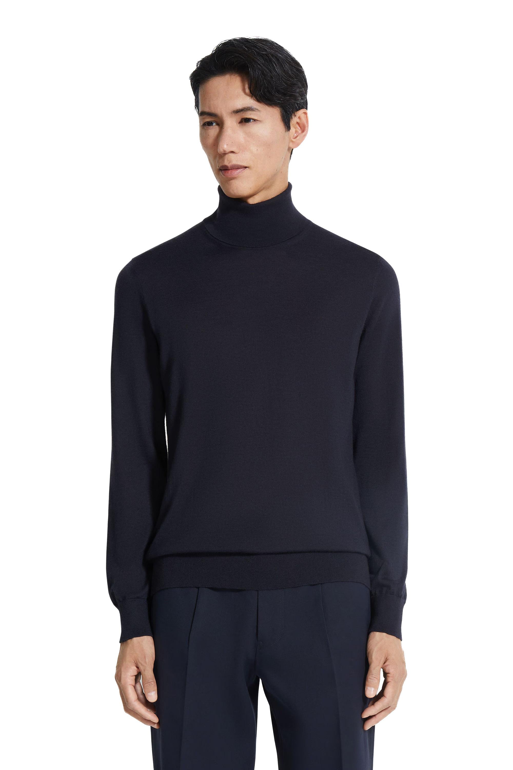 Zegna Maglia dolcevita in cashmere-seta E8J00 120 B98