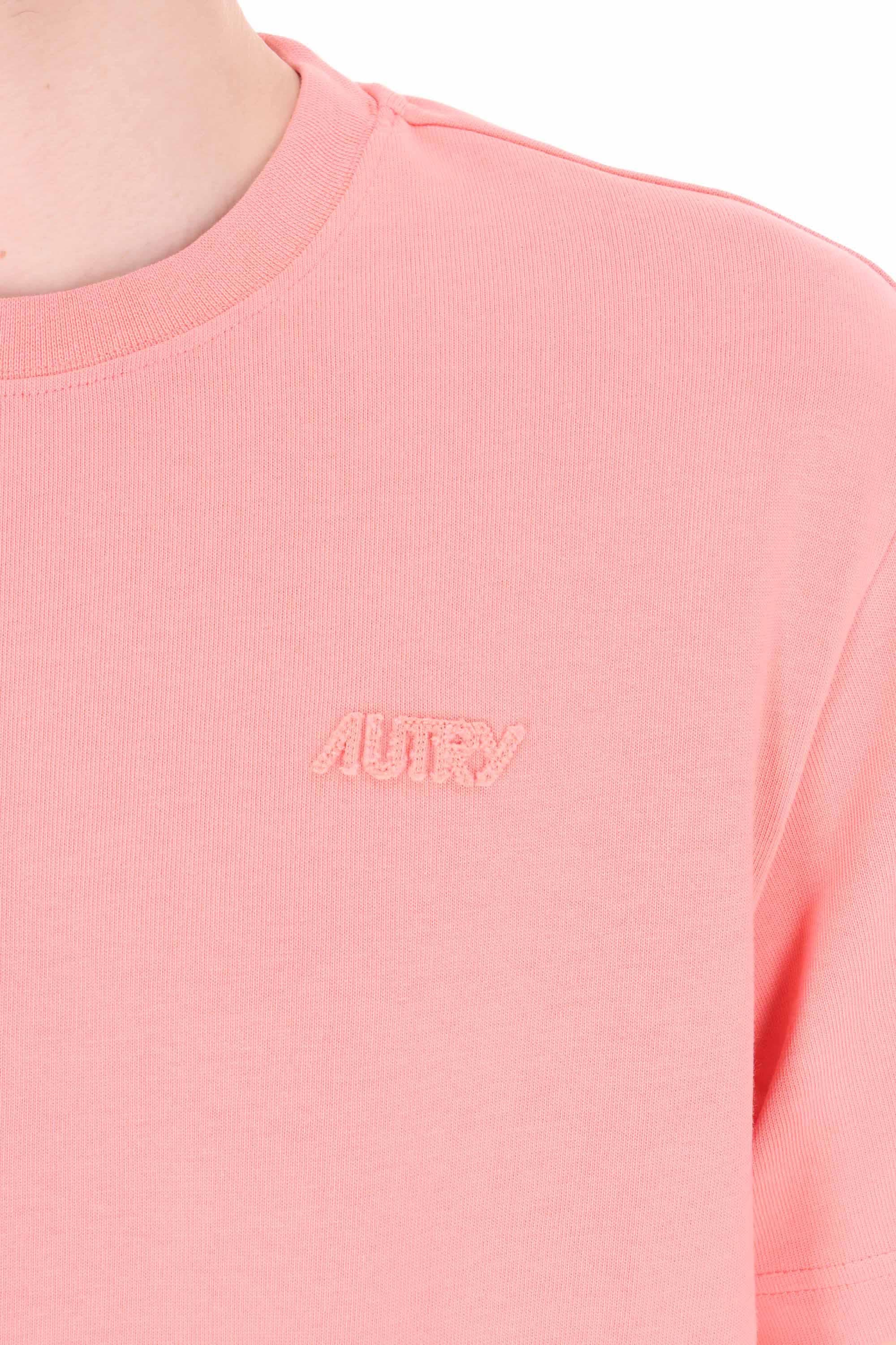 Autry T-shirt unisex in cotone con logo TSPX 053F HEA JER FRANGIPANE