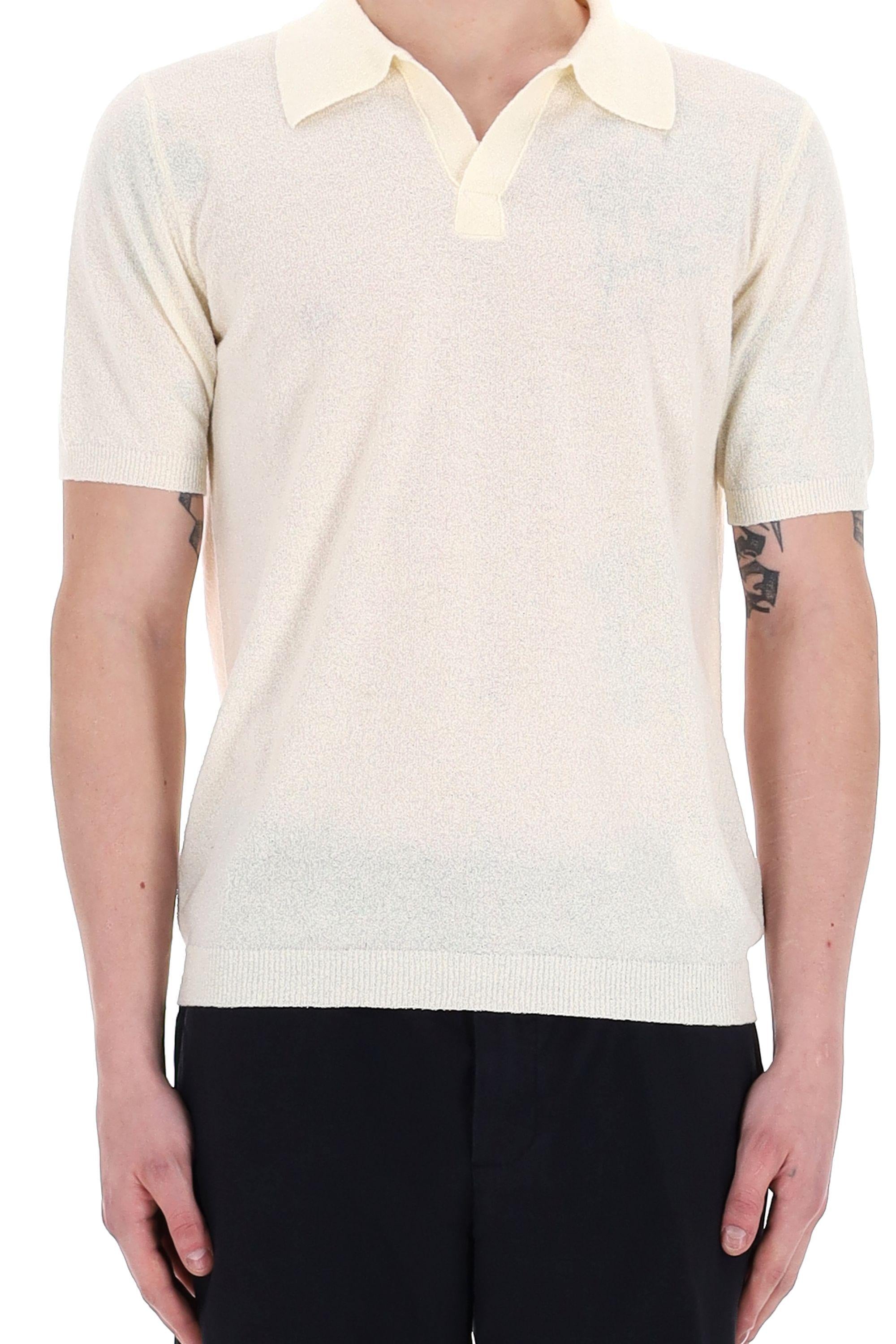 Roberto Collina Polo in leggera spugna open collar RB44124 RB4402