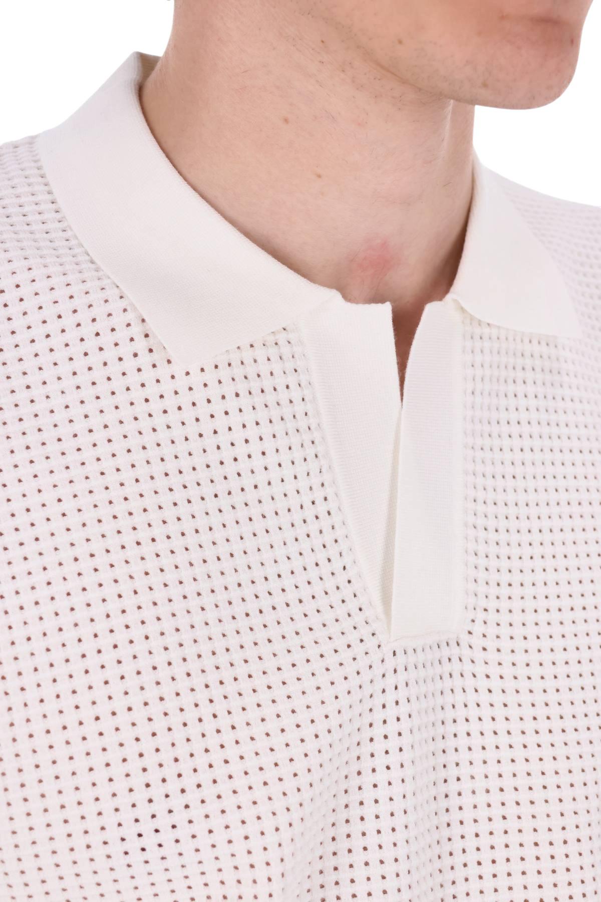 Orlebar Brown Polo tie stitch open collar mod. Roddy 277990 WHITE