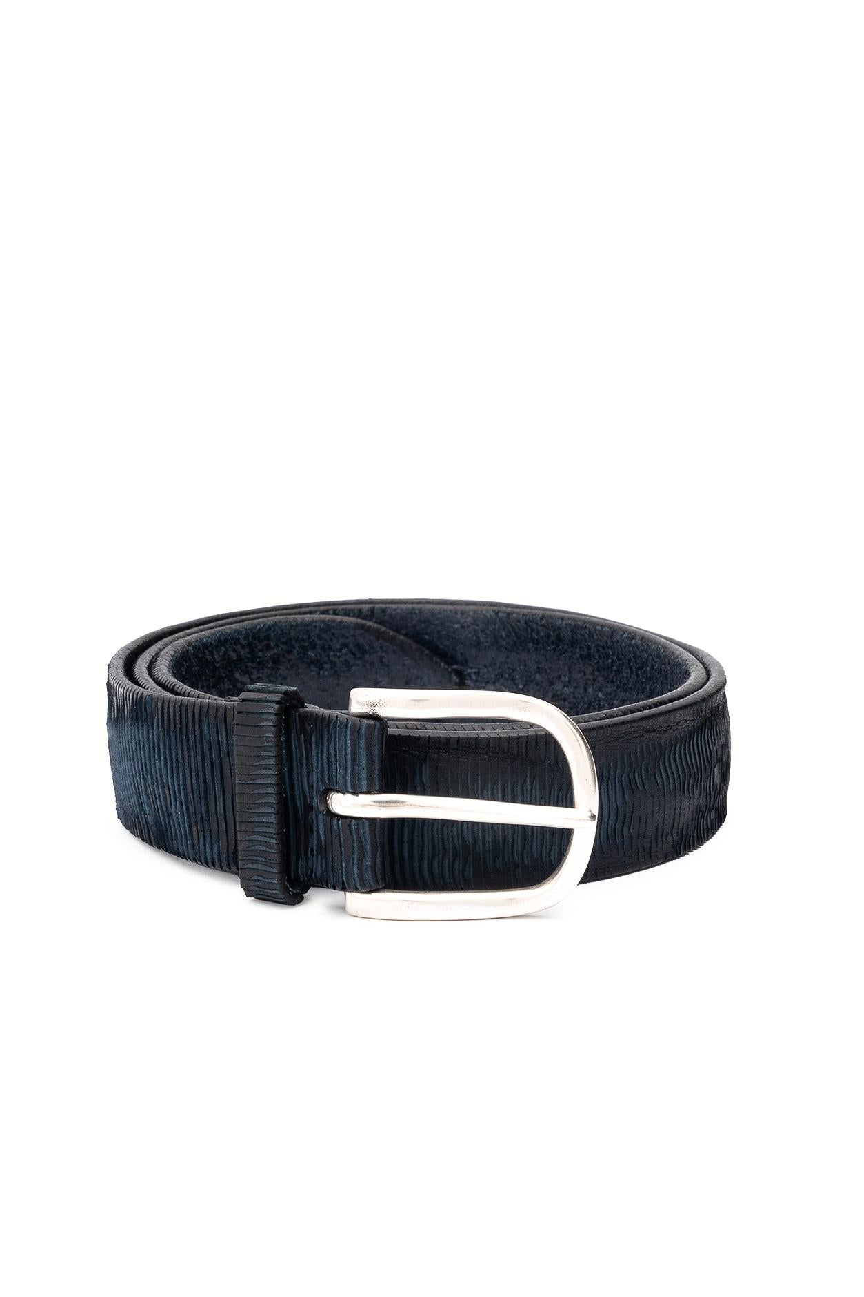 Cintura in pelle lamellare U08173_BLA/3 BLU Orciani