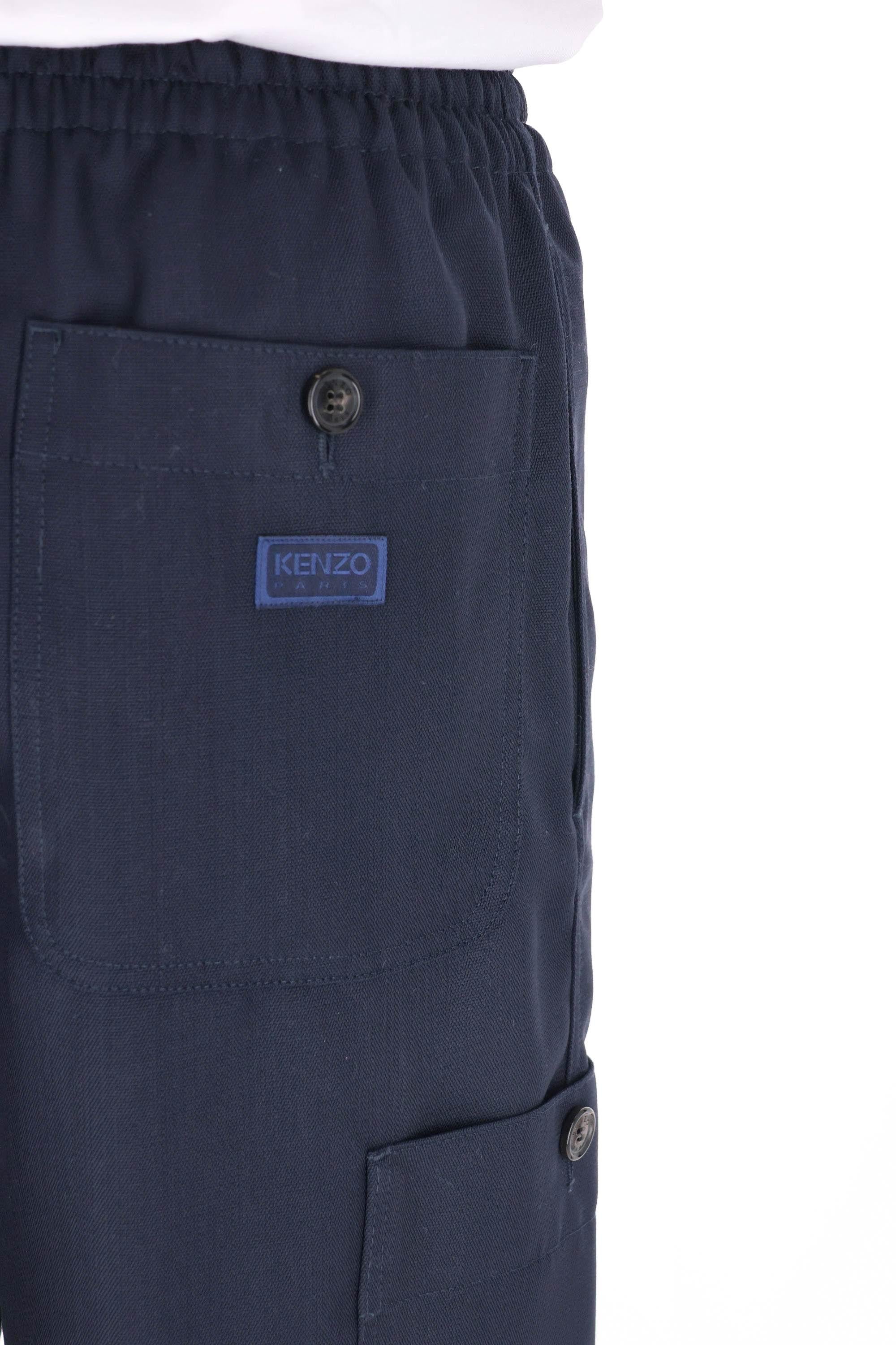 Kenzo Pantalone cargo in lana vergine straight fit FE65PA5019RE 79