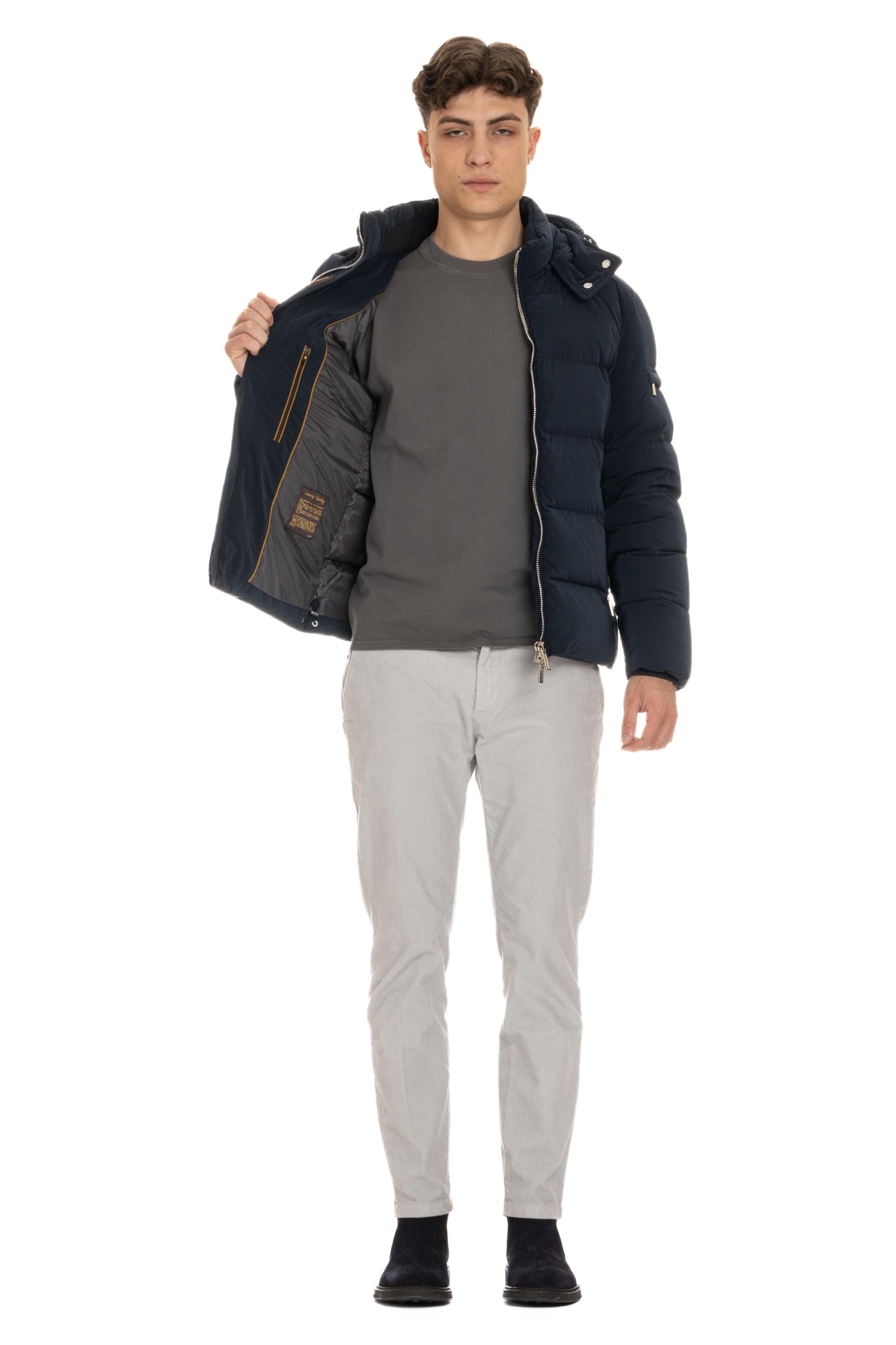 Piumino bomber con cappuccio modello Brett-Os BRETT-OS BLU Moorer