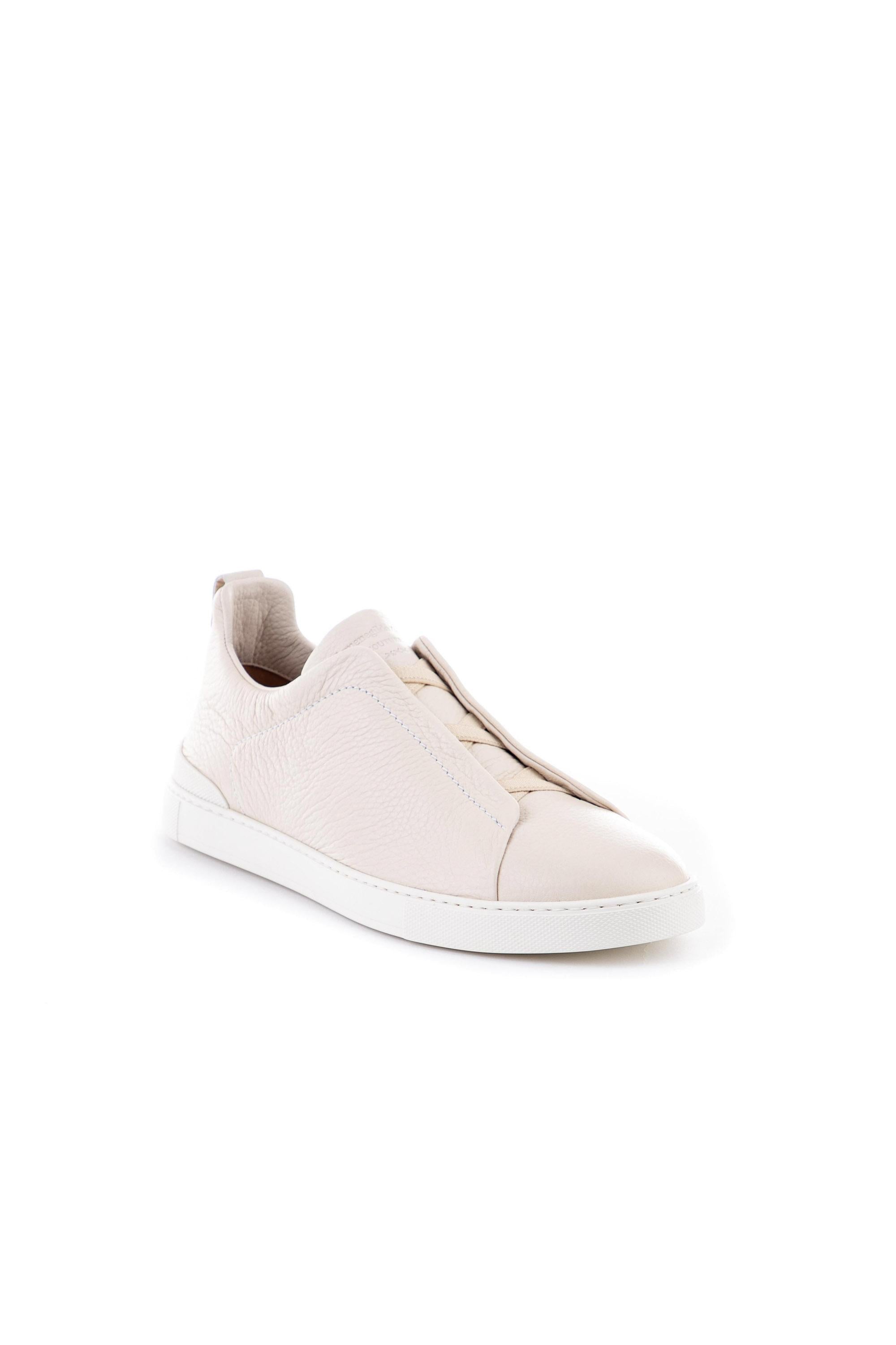 Zegna Sneakers Triple Stitch in cervo supersoft LHCVO A4667X NEW PAN