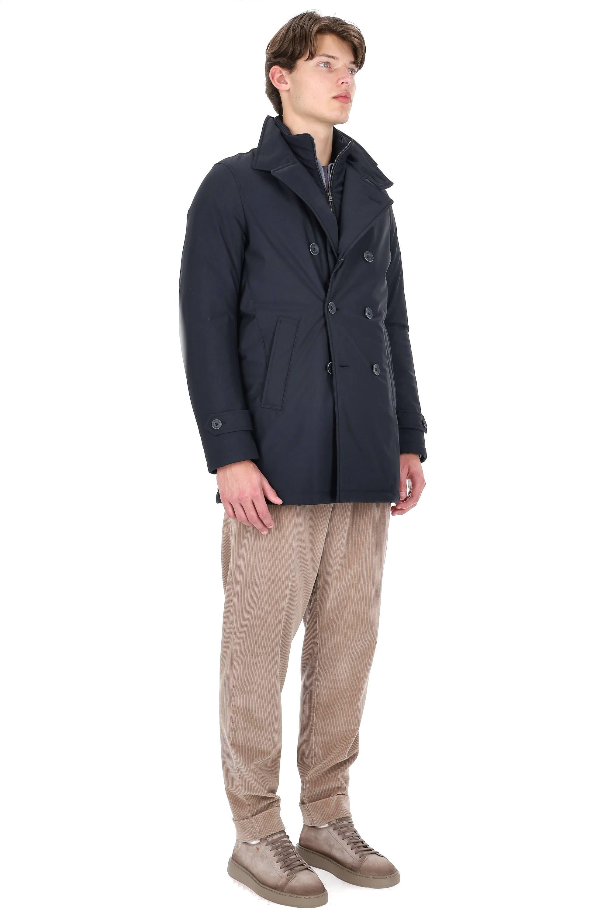 Herno Peacoat lungo in nylon stretch linea Sub Zero PI001180U-12346SZ 9200