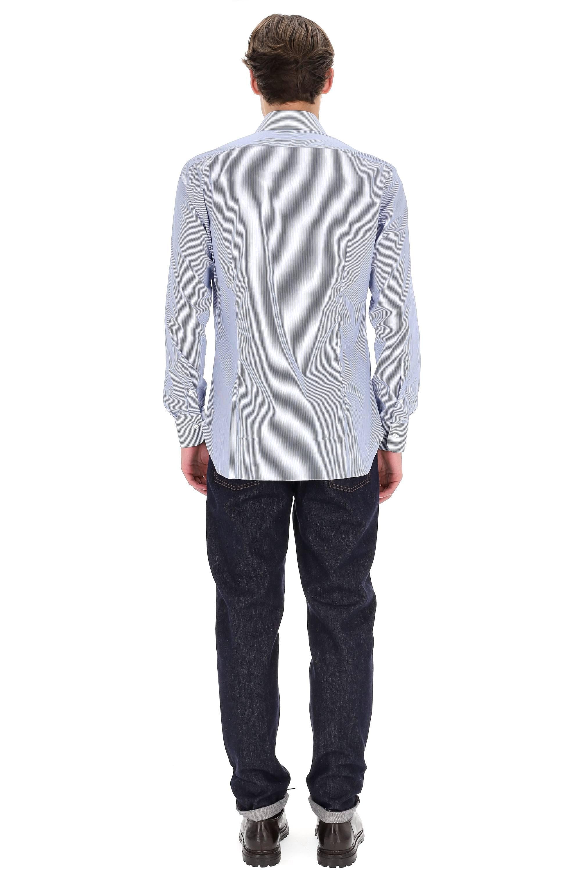 Barba Camicia bacchettata in popeline stretch linea Milano I1U13P0150031.U 0002