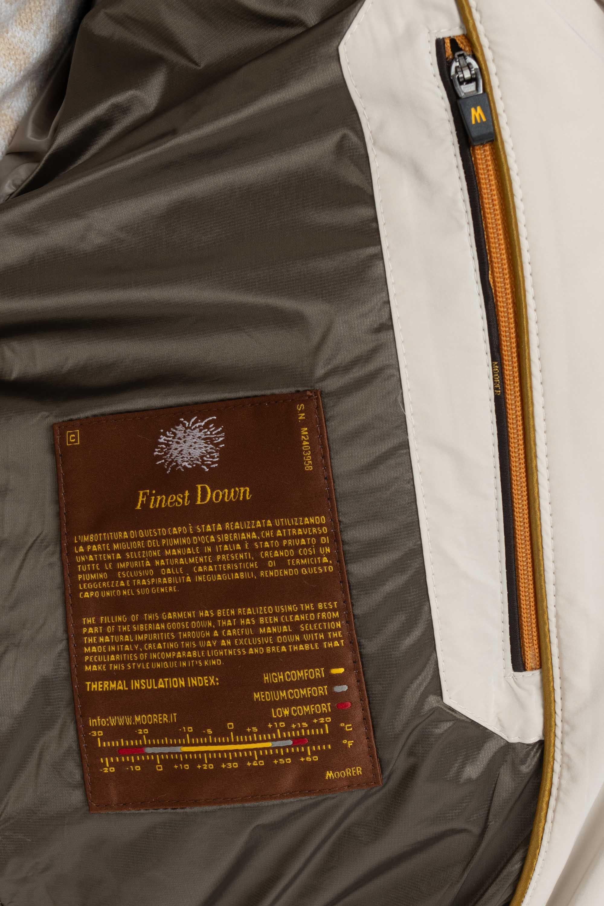 Piumino in cashmere Yangir modello Impero-Y IMPERO-Y SABBIA Moorer