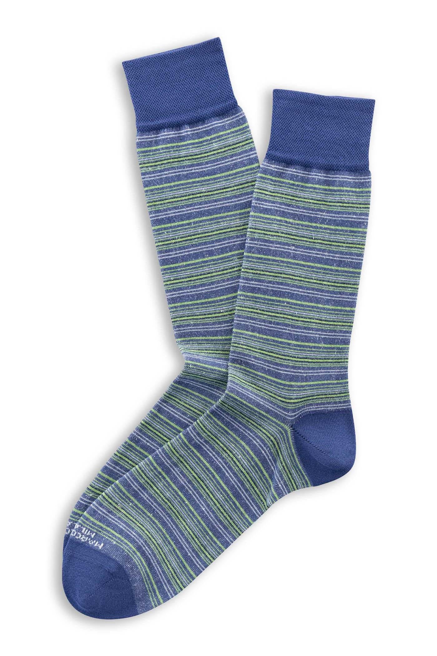 Marcoliani Calza al ginocchio a righe in lino-cotone MAR4888L/3 325