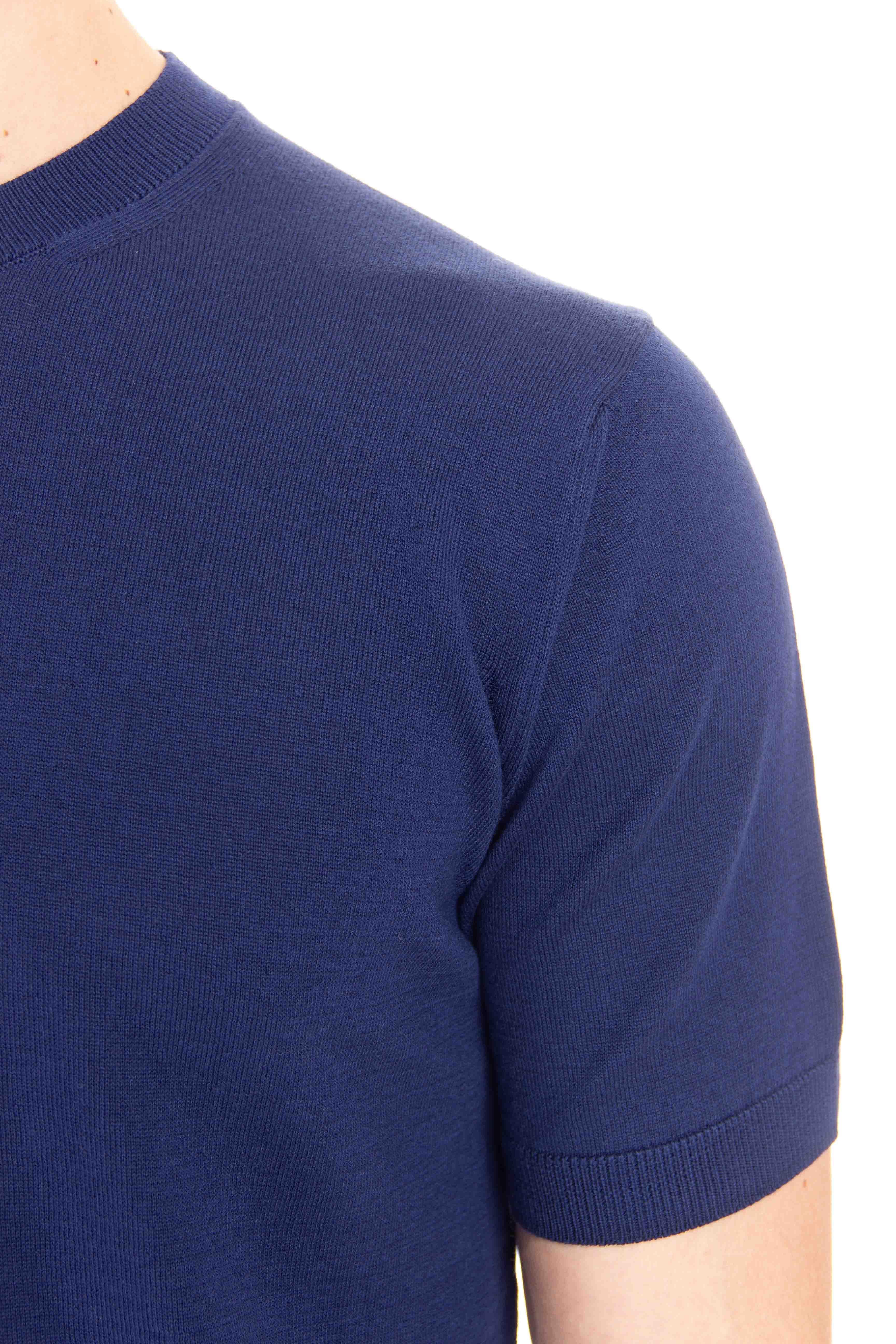 T-shirt a maglieria in cotone FOX PWE24-01/3 BLU Tagliatore