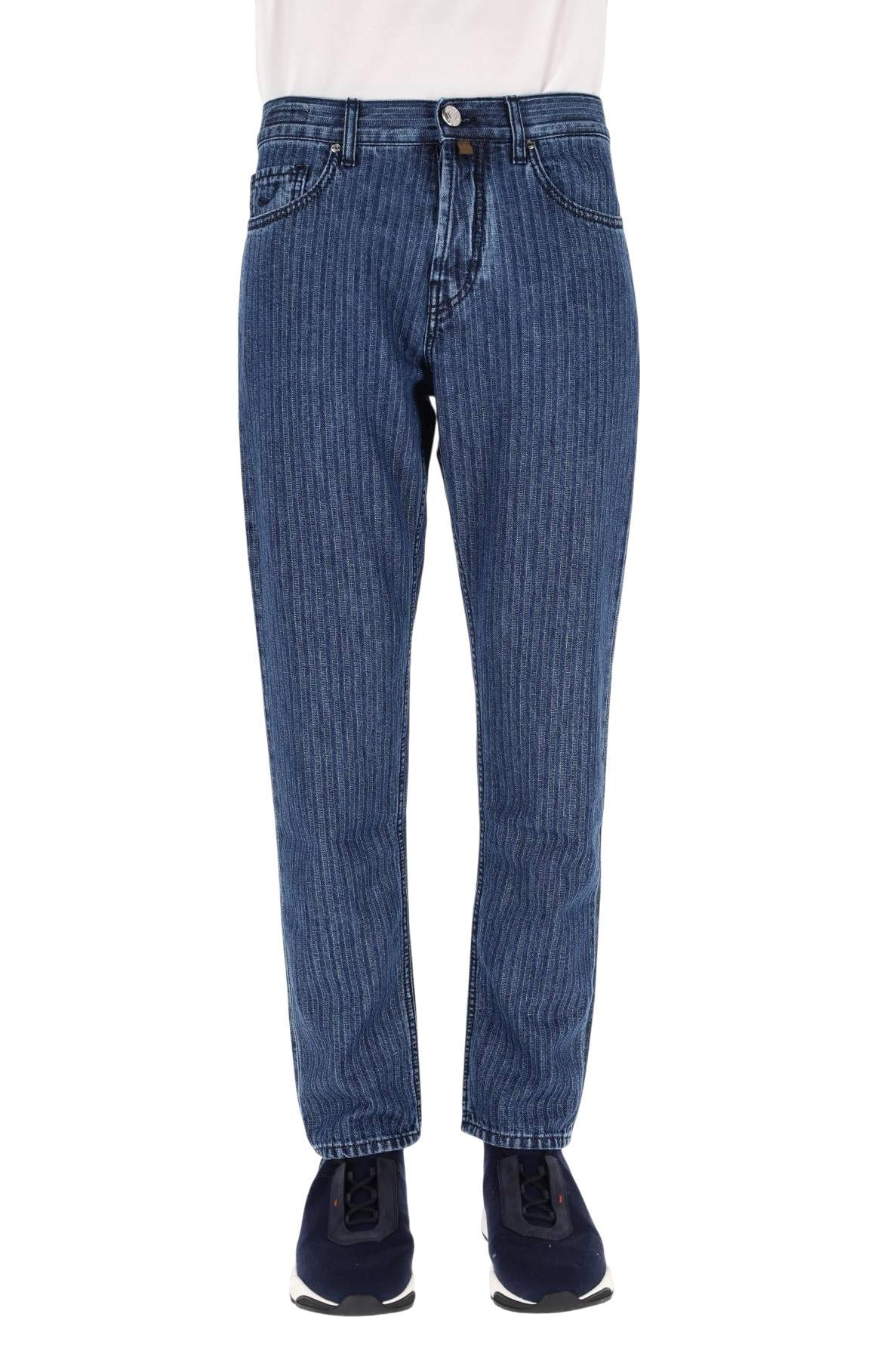 Jacob Cohen Jeans denim in cotone rigato Jude fit QM033-030-T857A 200D