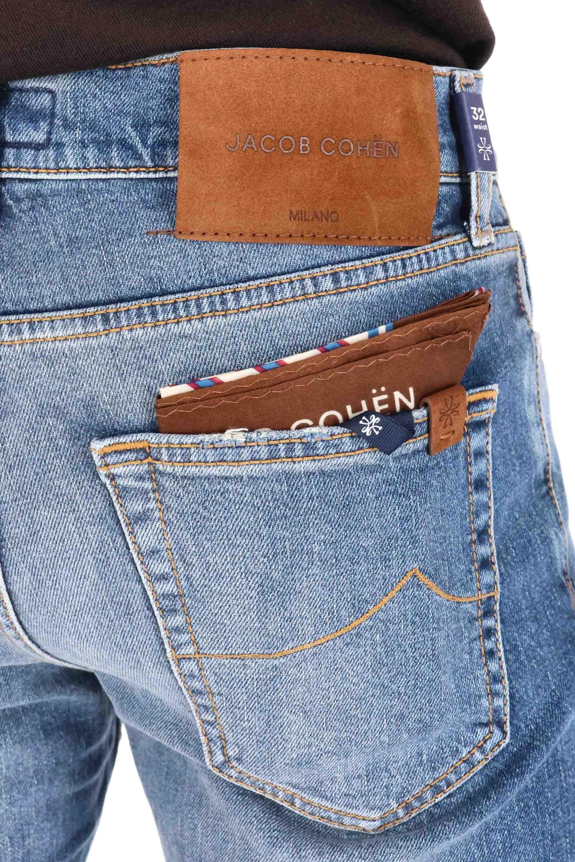 Jeans con etichetta camoscio modello Jude JUM_QE033-075-S4259 200D Jacob Cohen