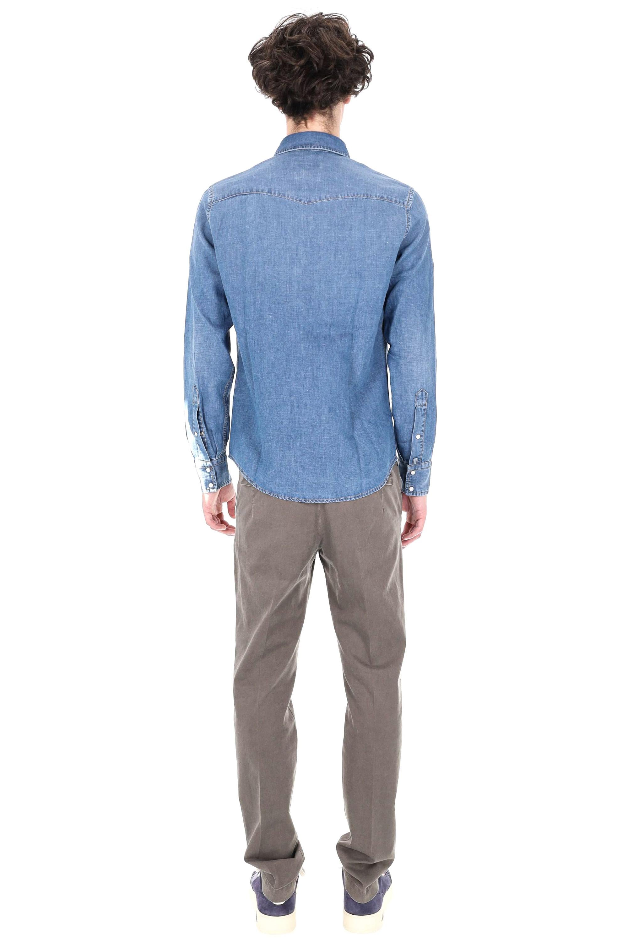 Jacob Cohen Camicia denim texas in cotone-lino C0002-017-T883A 300D