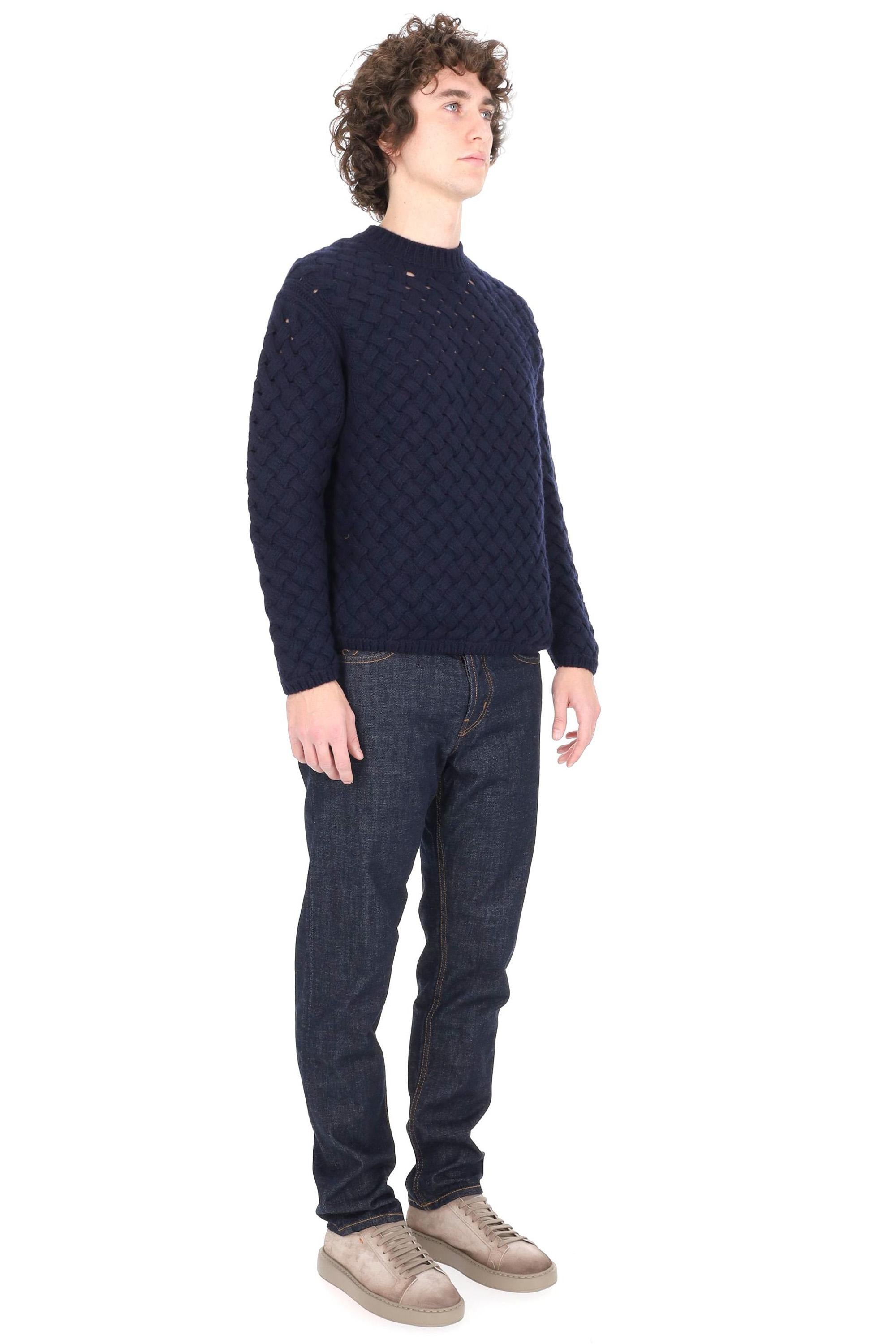 CP Company Maglia girocollo in lana di agnello lavorazione traforata 19CMKN288A-110149A 888