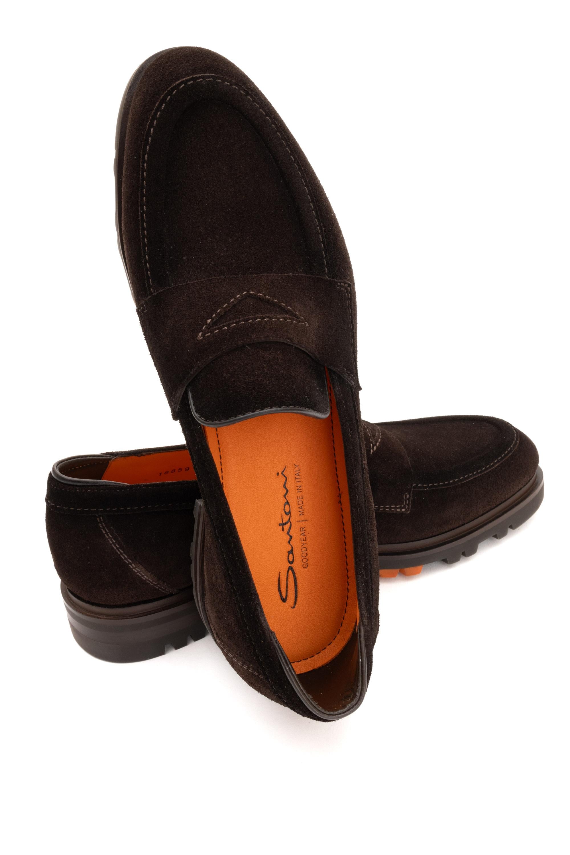 Santoni Mocassino in camoscio lavorazione Goodyear MCCO18859SM3GEGS T44