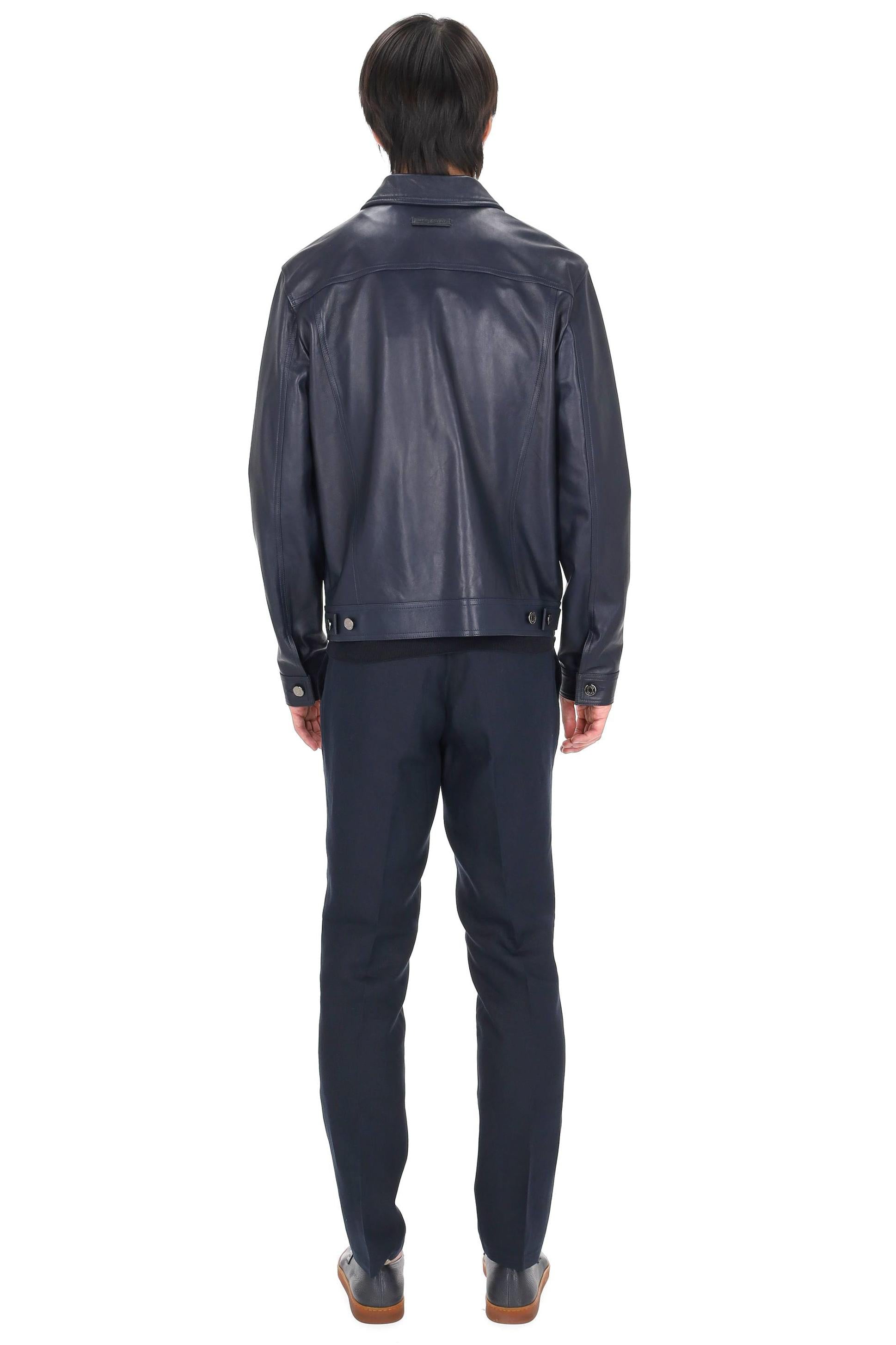 Jacob Cohen Giubbino trucker in pelle nappa guanteria H0079-080-D1392 Y99