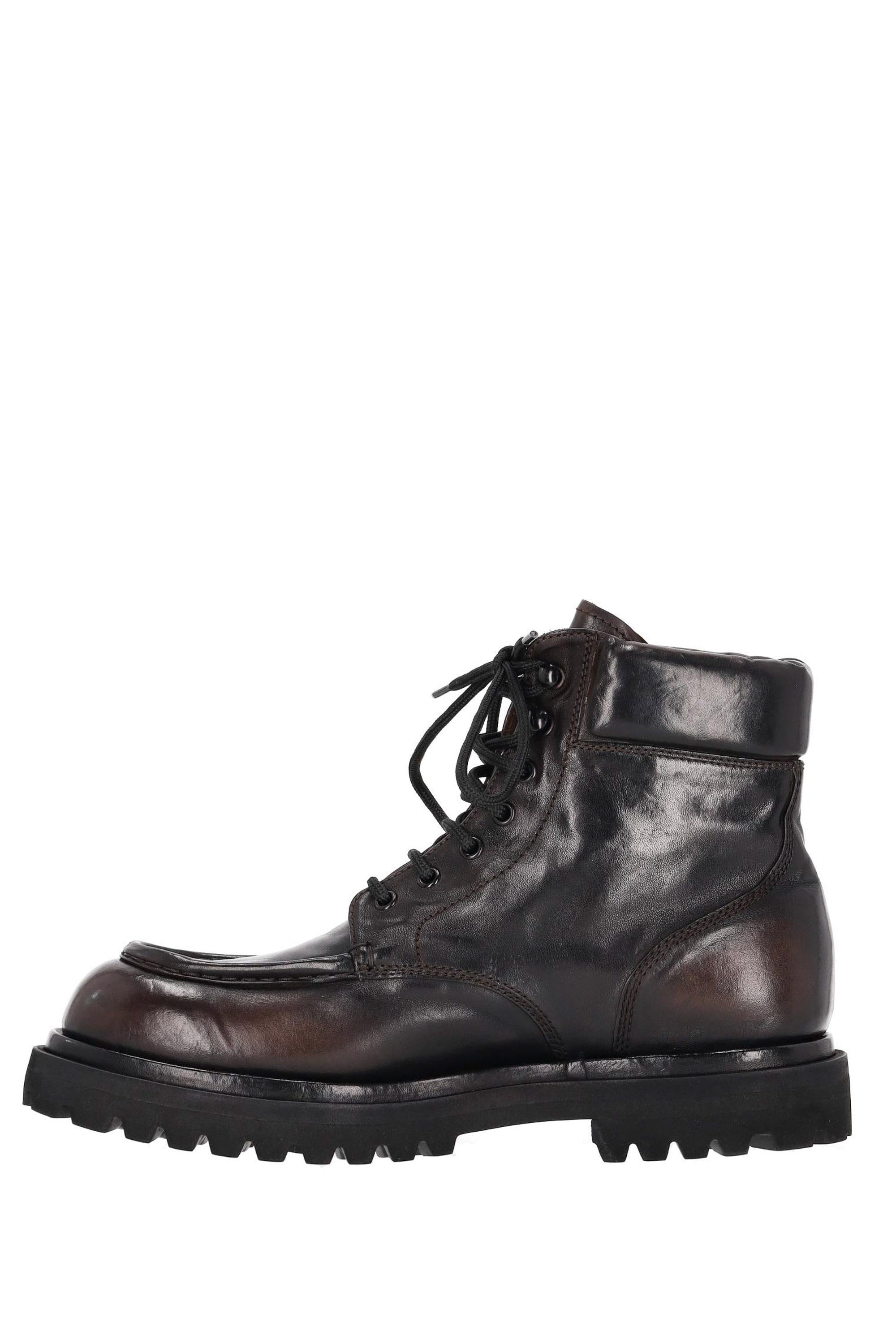 Officine Creative Stivaletto in pelle fondo St Moritz OCUEVED110NOVA9G569 CIGAR/SUPERNERO