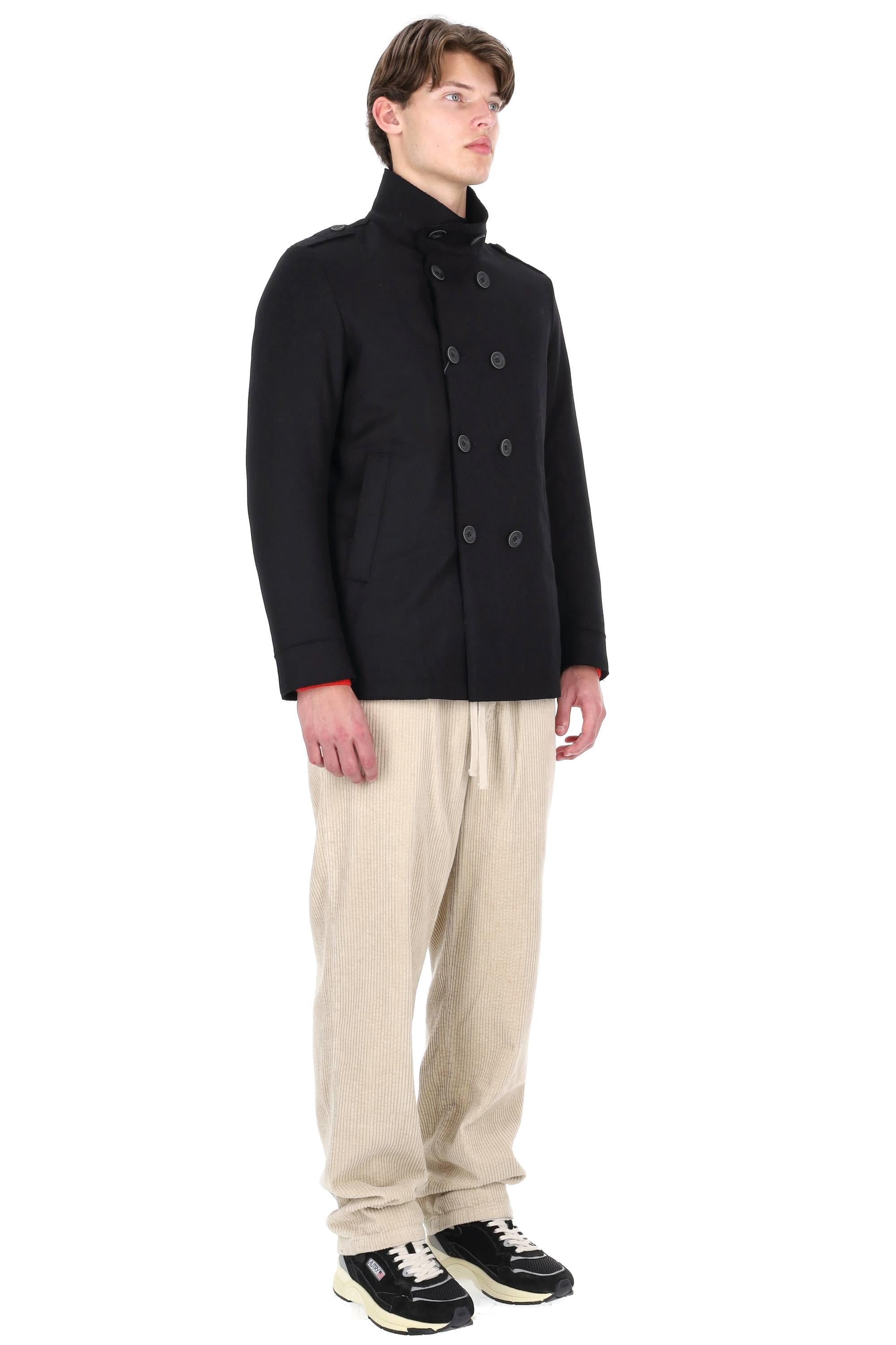Herno Giubbotto doppiopetto in jersey di lana imbottito in piuma PC000148U-33455 9300