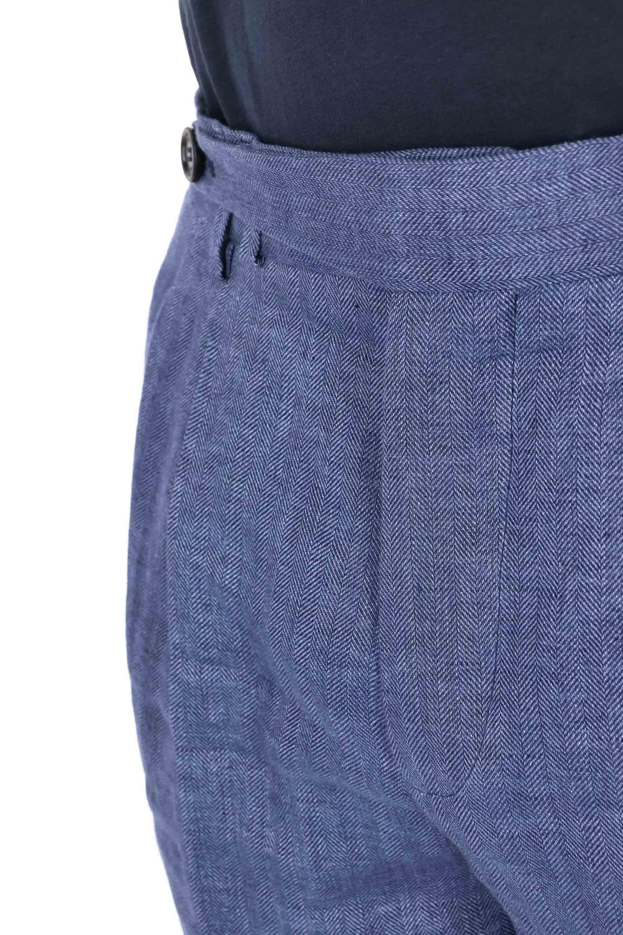 Pantalone in puro lino fantasia resca MH454E1920 C153 Brunello Cucinelli