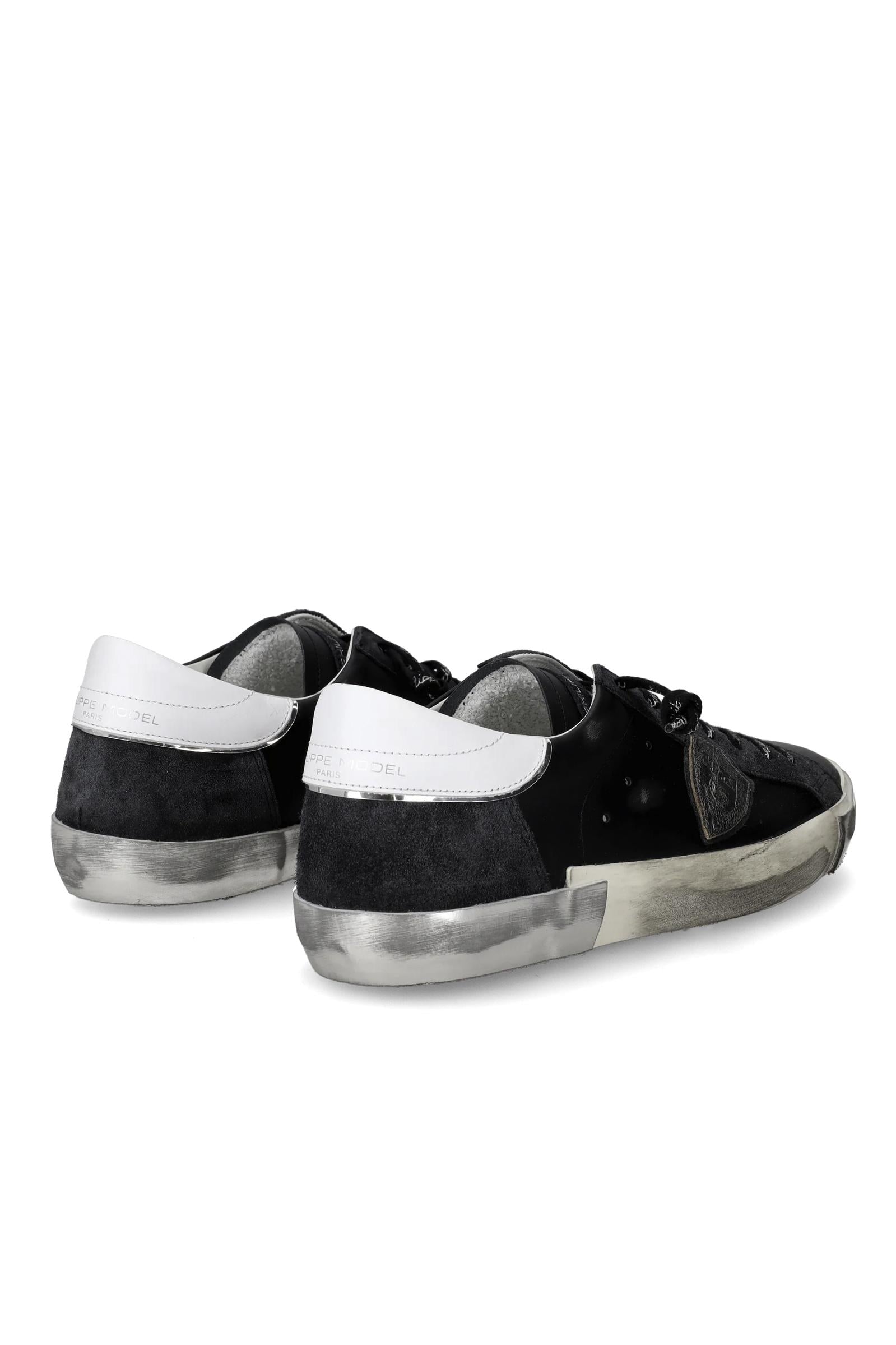 Philippe Model Sneaker Paris nera in pelle talloncino bianco PRLU.PRSX MA01
