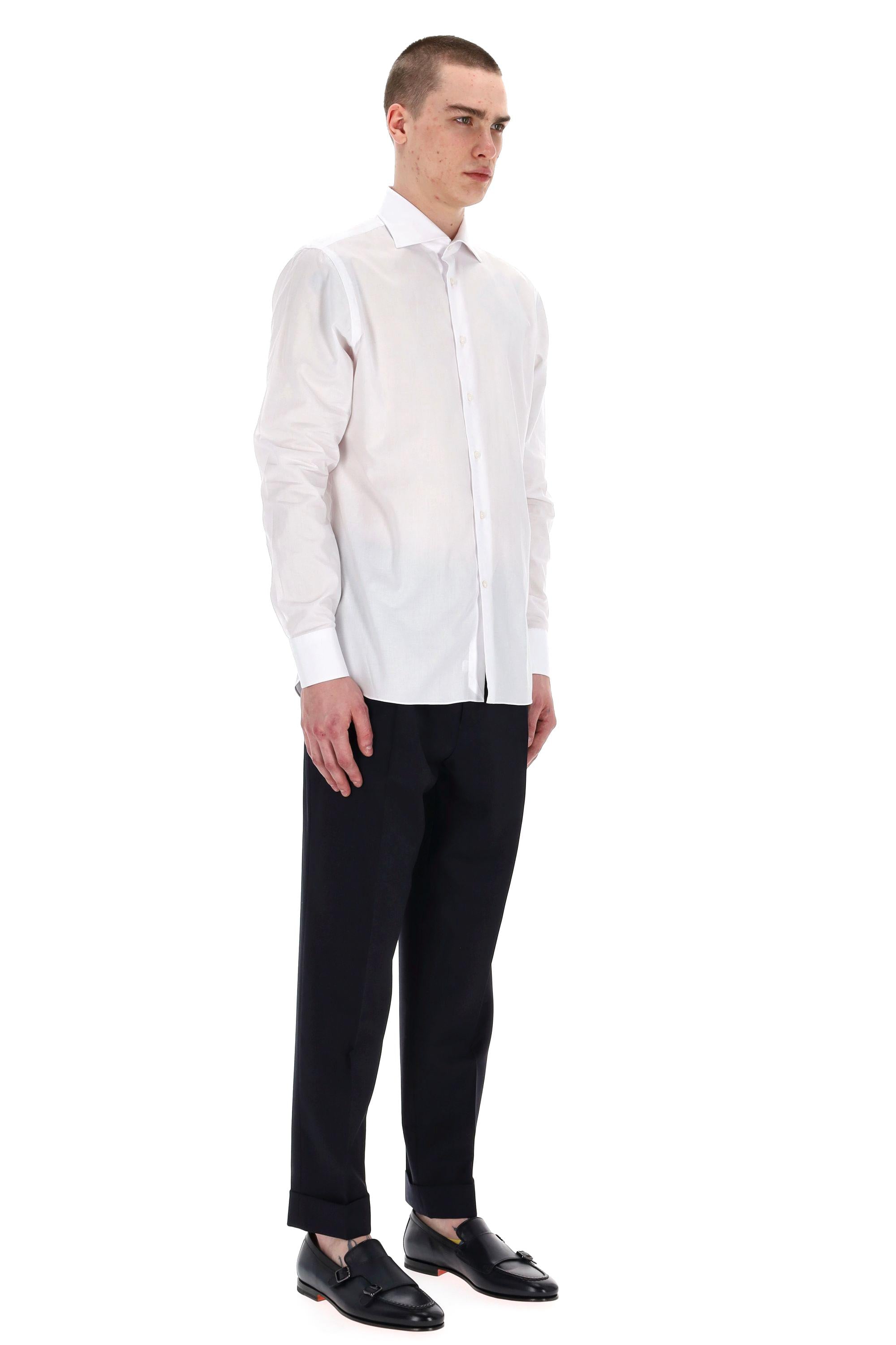 Borriello Camicia sartoriale micro trama in cotone 19004 1